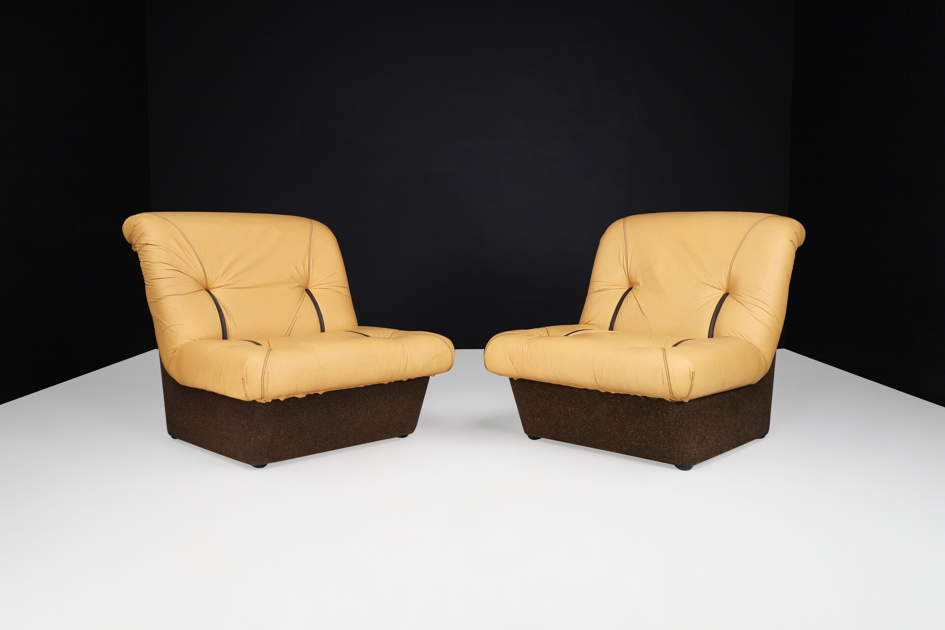 Mid century modern Lev & Lev Lounge Chairs or Sectional Sofa, Italy 1970s Late-20th century