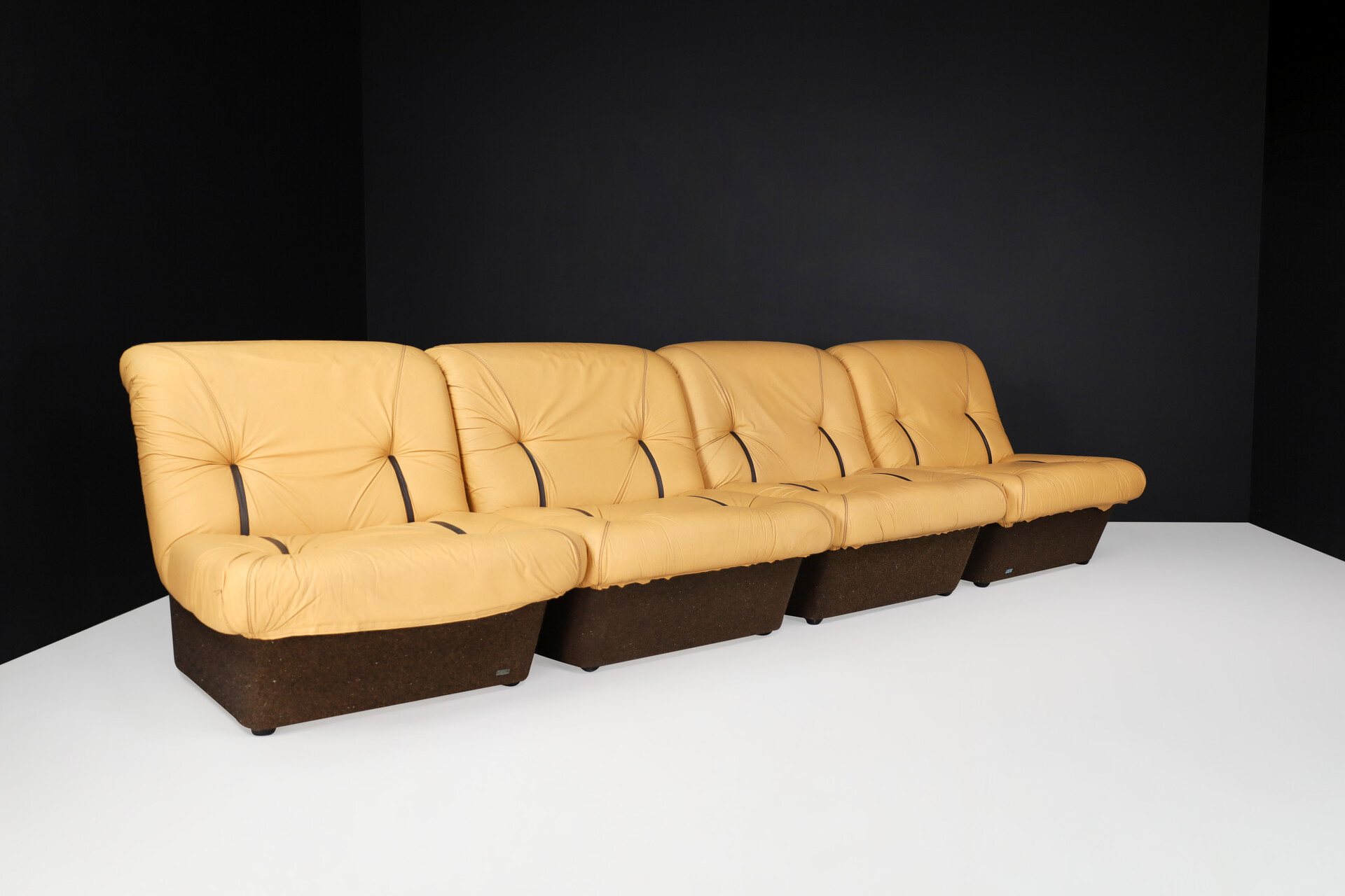 Mid century modern Lev & Lev Lounge Chairs or Sectional Sofa, Italy 1970s Late-20th century