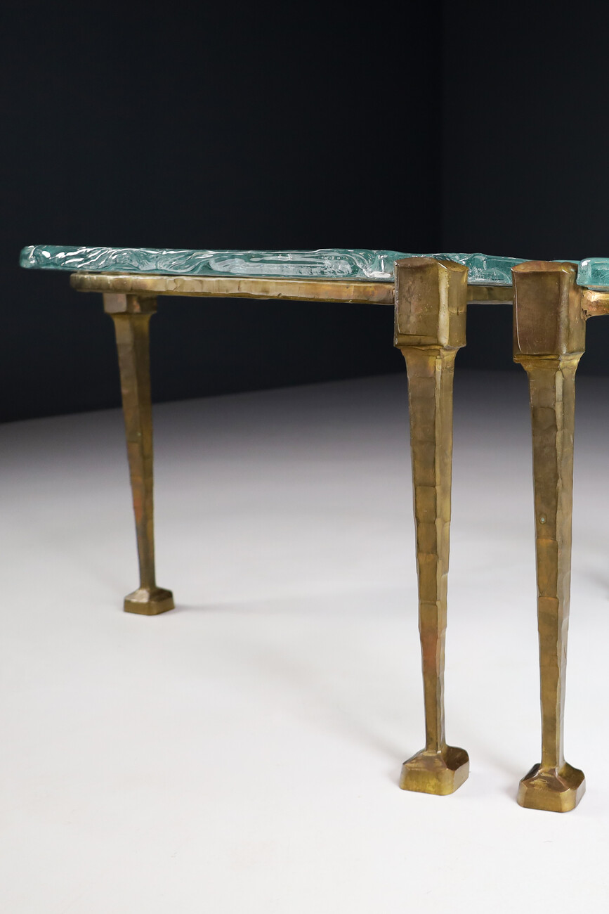 Mid century modern Lothar Klute Side Tables / Coffee Tables In Bronze And Glass Germany 1970s Late-20th century