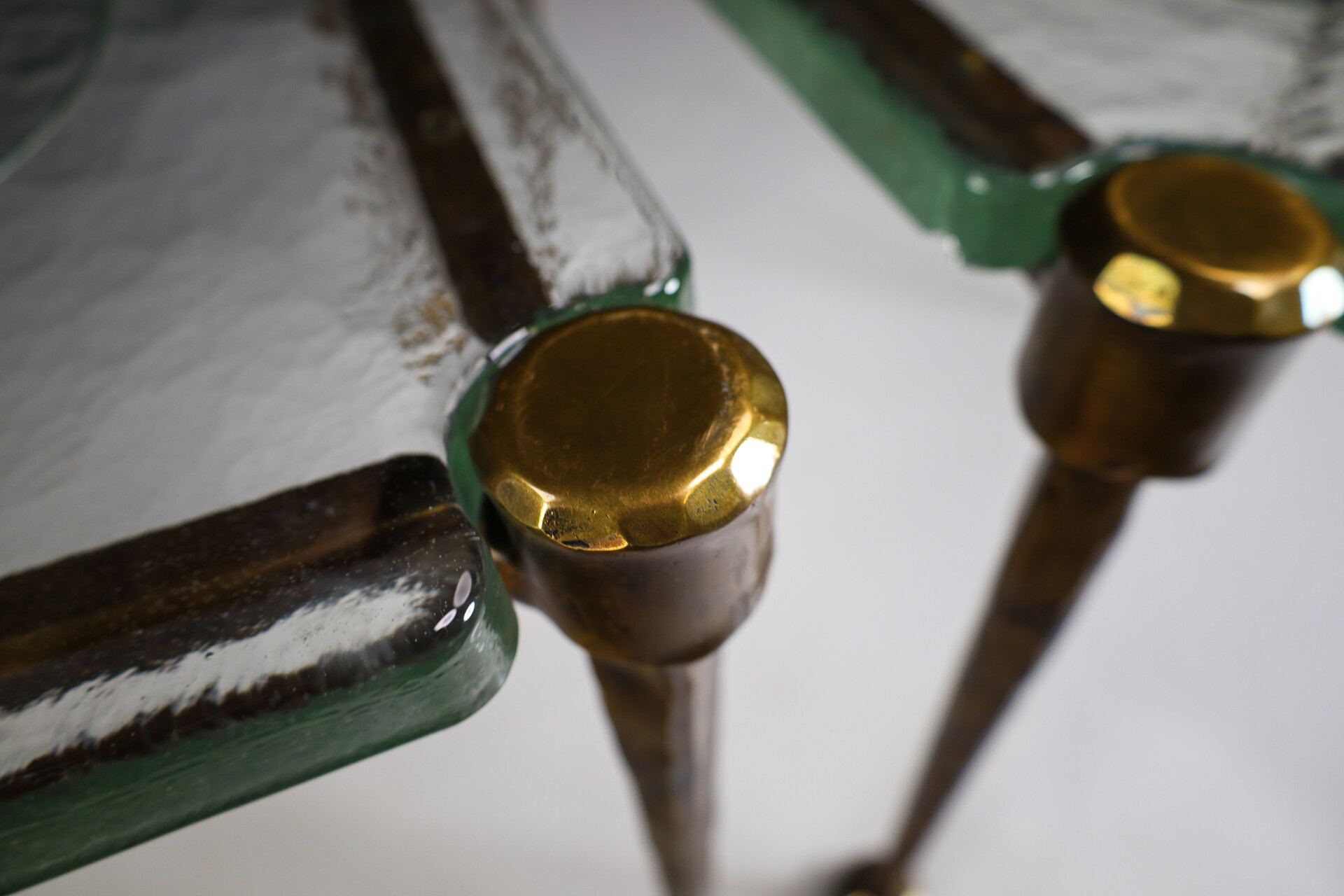 Mid century modern Lothar Klute side tables / coffee tables in Bronze and glass Germany 1970s Mid-20th century
