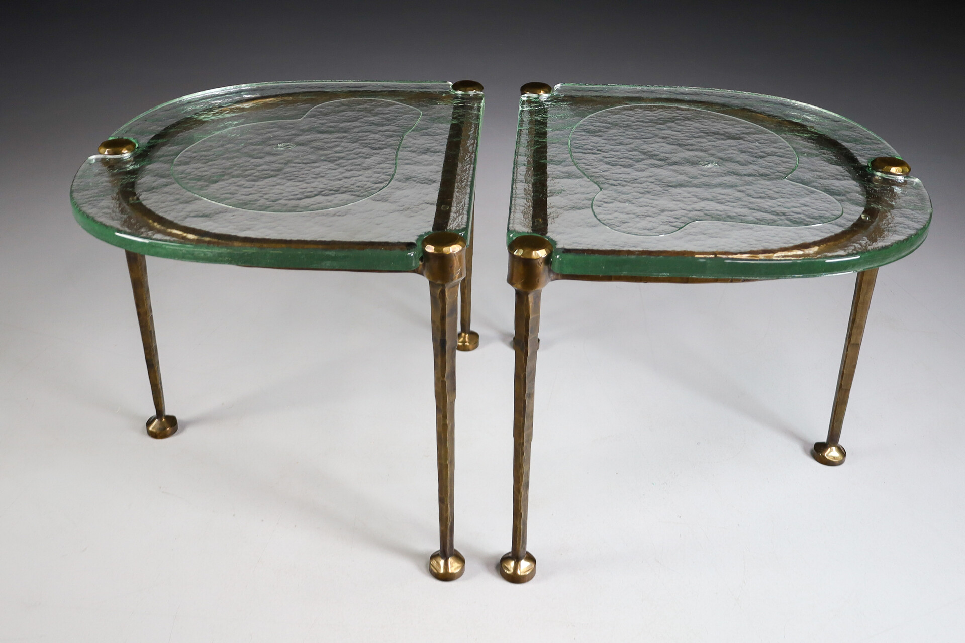 Mid century modern Lothar Klute side tables / coffee tables in Bronze and glass Germany 1970s Mid-20th century