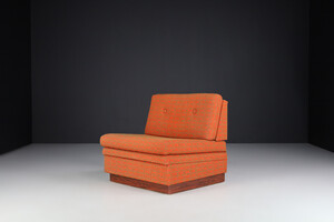 Mid century modern Lounge Chairs / Bed in original fabric , Germany 1960s Mid-20th century