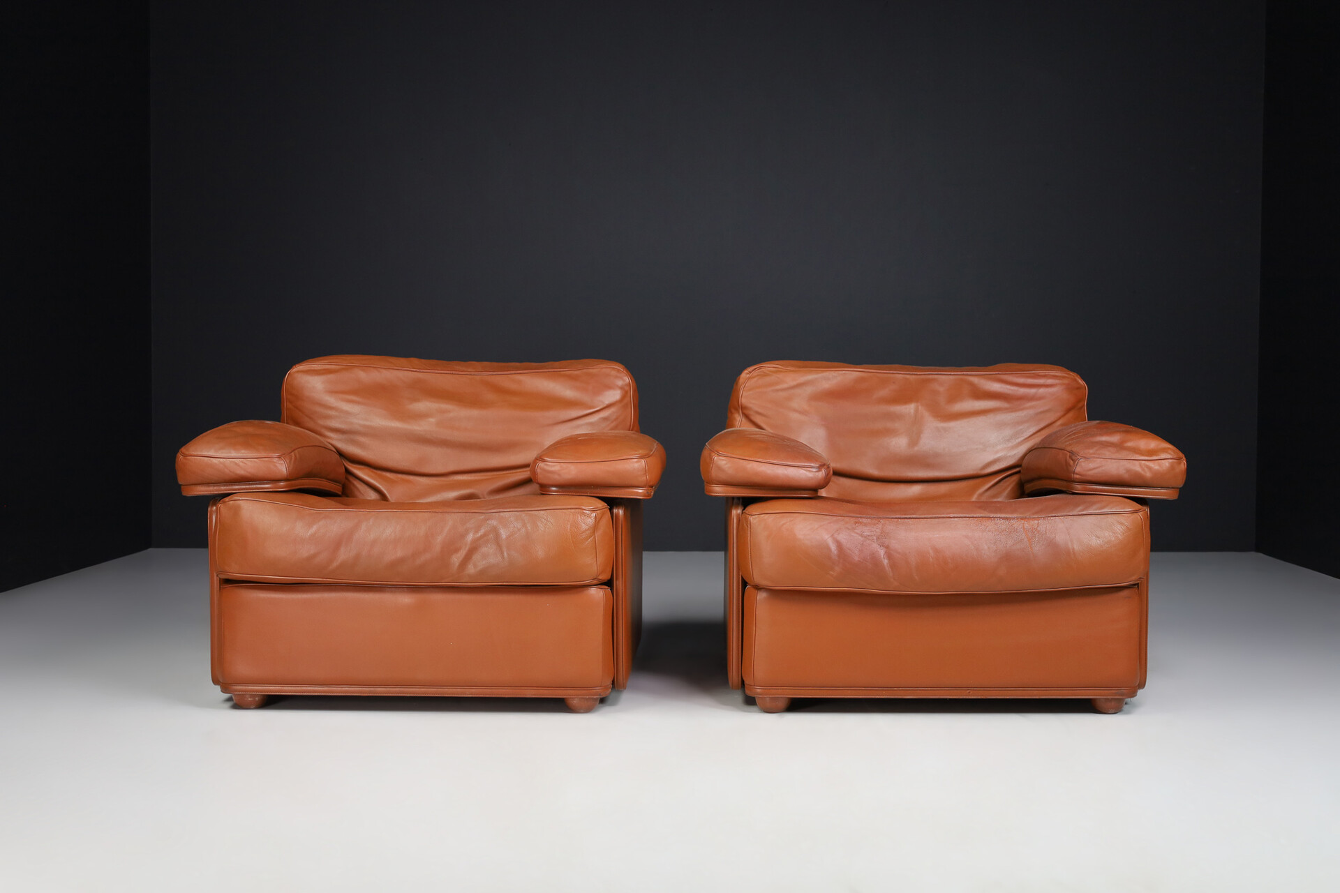 Mid century modern Lounge Chairs by Tito Agnoli for Poltrona Frau,Italy 1970s Late-20th century