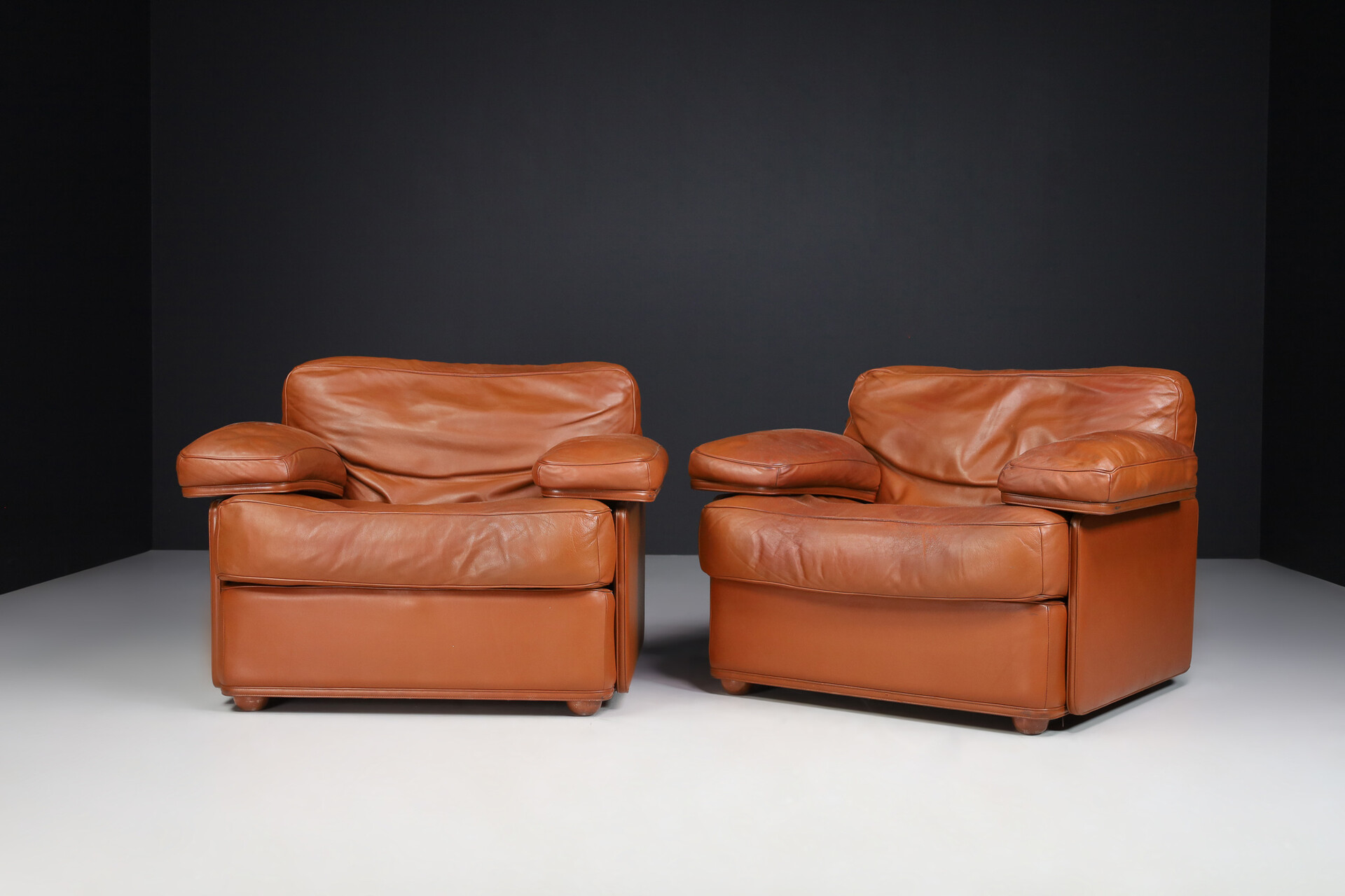 Mid century modern Lounge Chairs by Tito Agnoli for Poltrona Frau,Italy 1970s Late-20th century