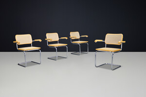 Mid-Century Modern Marcel Breuer B32 Cesca Arm Chairs, Italy, 1970s Mid-20th century