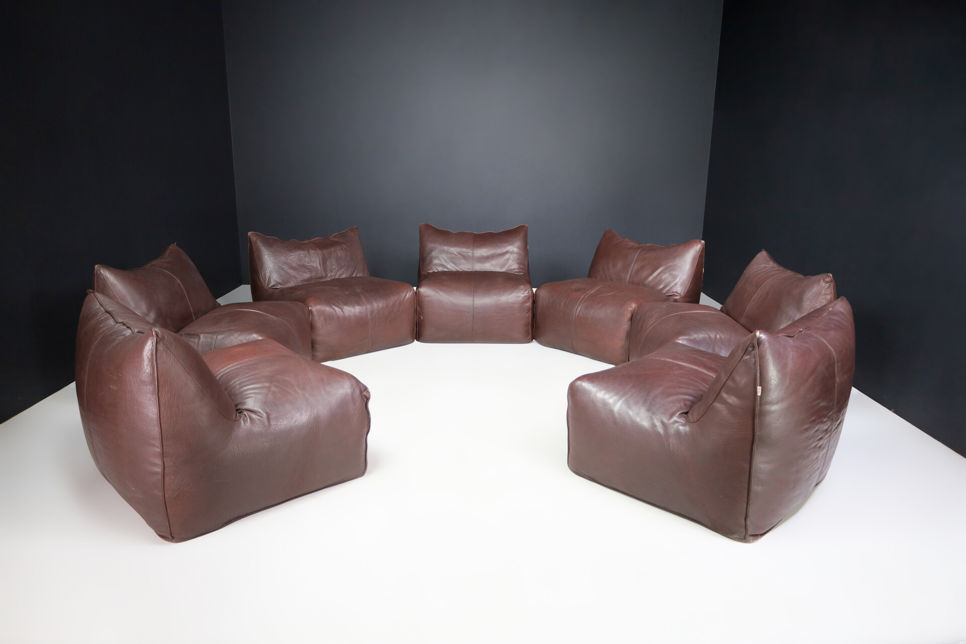 Mid century modern Mario Bellini 7-Piece Bambole Chairs/ Modular Sofa Set for B&B Italia 1970s Late-20th century