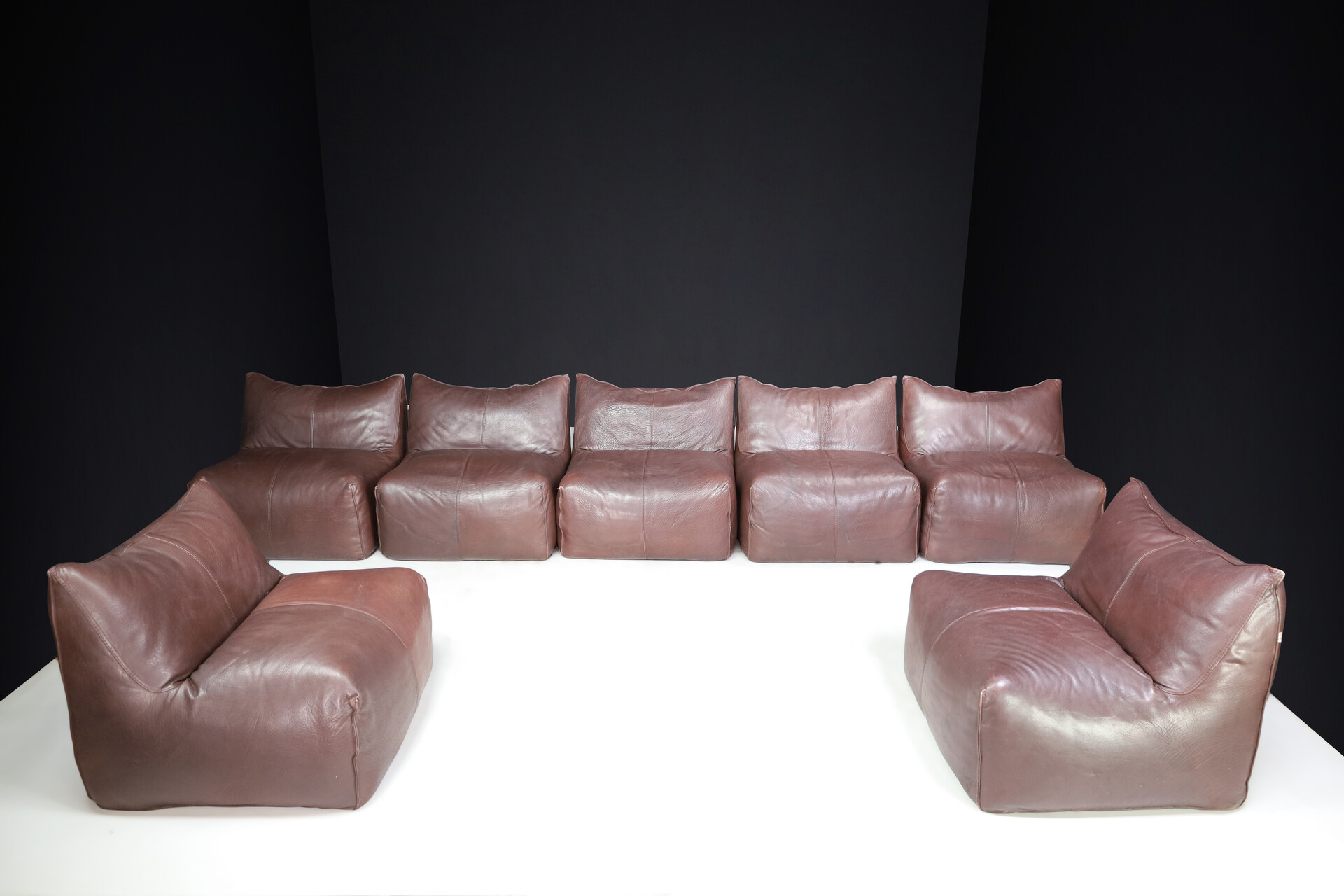 Mid century modern Mario Bellini 7-Piece Bambole Chairs/ Modular Sofa Set for B&B Italia 1970s Late-20th century