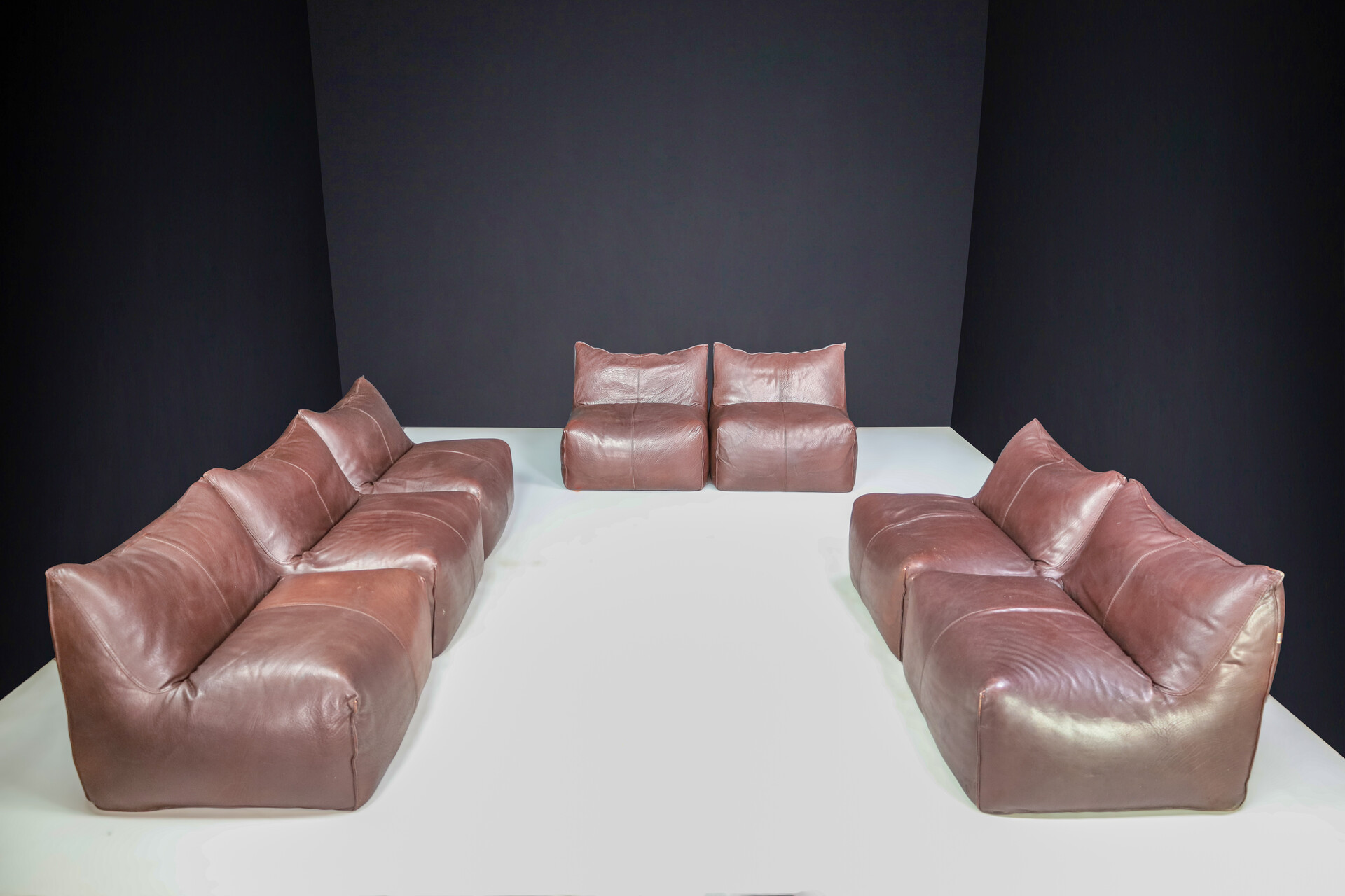 Mid century modern Mario Bellini 7-Piece Bambole Chairs/ Modular Sofa Set for B&B Italia 1970s Late-20th century