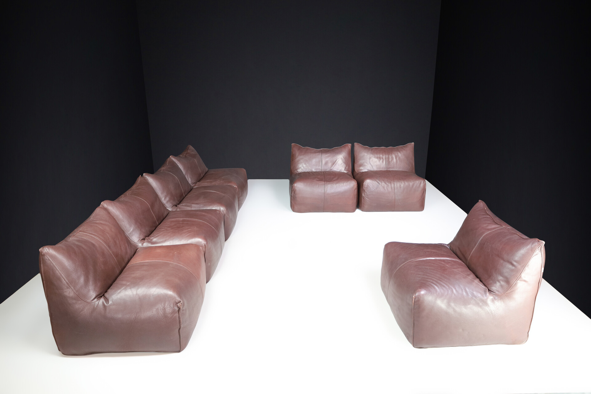 Mid century modern Mario Bellini 7-Piece Bambole Chairs/ Modular Sofa Set for B&B Italia 1970s Late-20th century