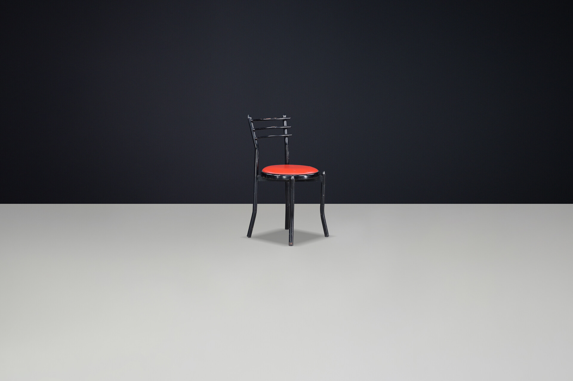 Mid century modern Metal and wood dining room chairs , France 1970s Mid-20th century