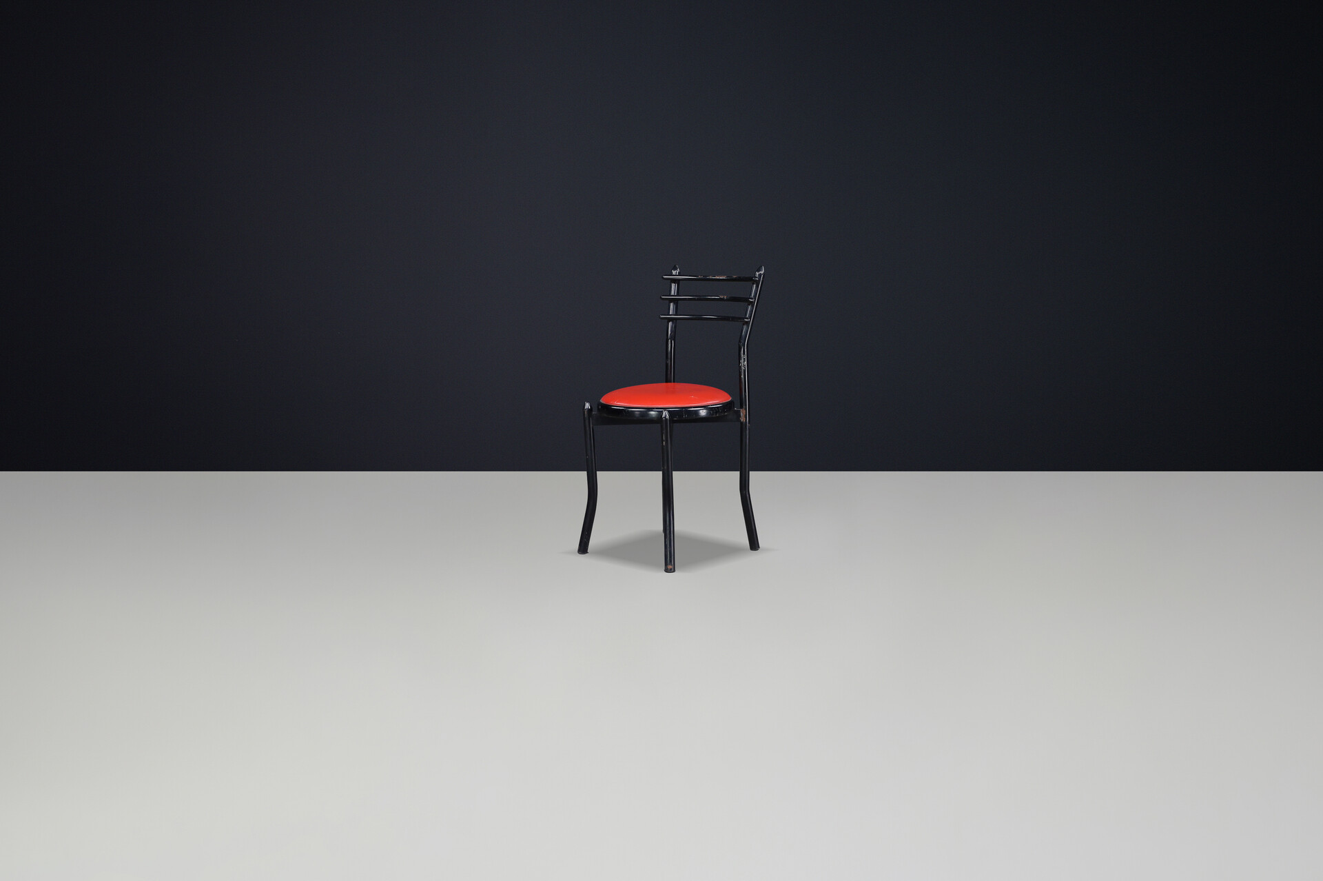 Mid century modern Metal and wood dining room chairs , France 1970s Mid-20th century