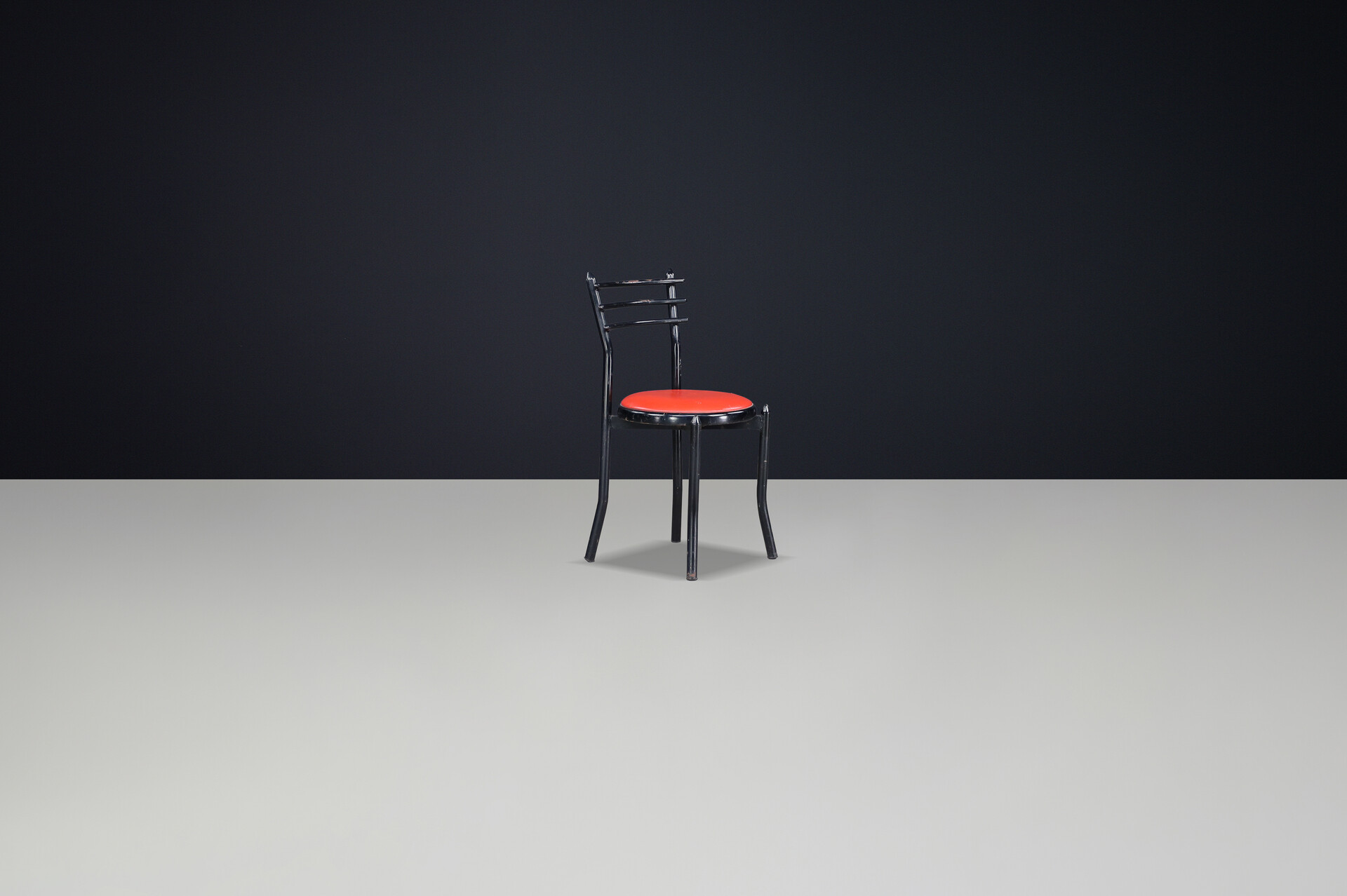 Mid century modern Metal and wood dining room chairs , France 1970s Mid-20th century