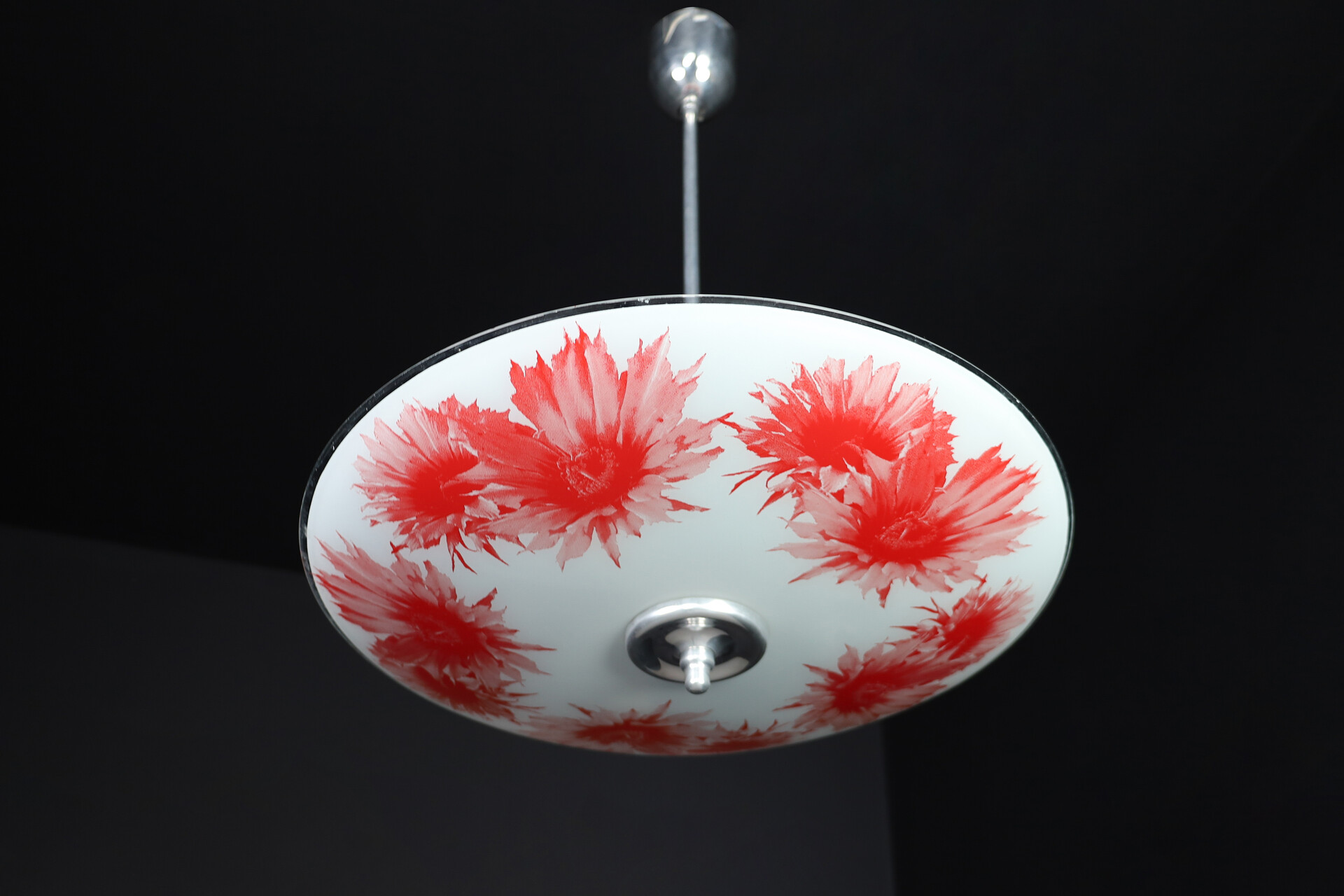 Mid century modern Mid-Century Glass Hanging Pendant Lamp Brussels World Expo 1958 Mid-20th century