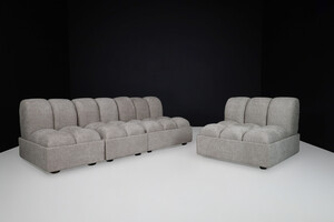 Mid century modern Modular lounge seats-sofa new boucle upholstery, Italy 1970s Mid-20th century