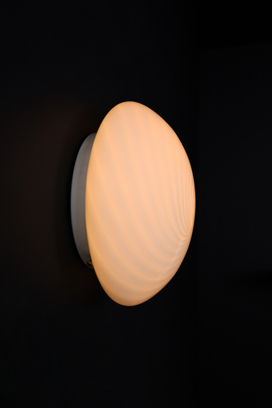 Mid century modern Murano Swirl Glass Ceiling Lights or Sconces by VM-Vetri, Italy, 1970s Late-20th century