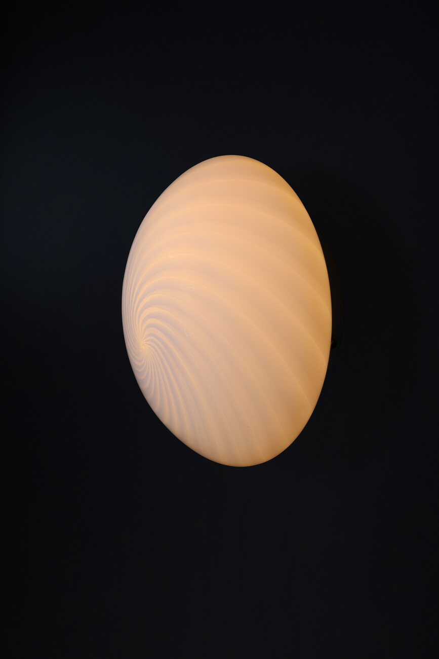 Mid century modern Murano Swirl Glass Ceiling Lights or Sconces by VM-Vetri, Italy, 1970s Late-20th century