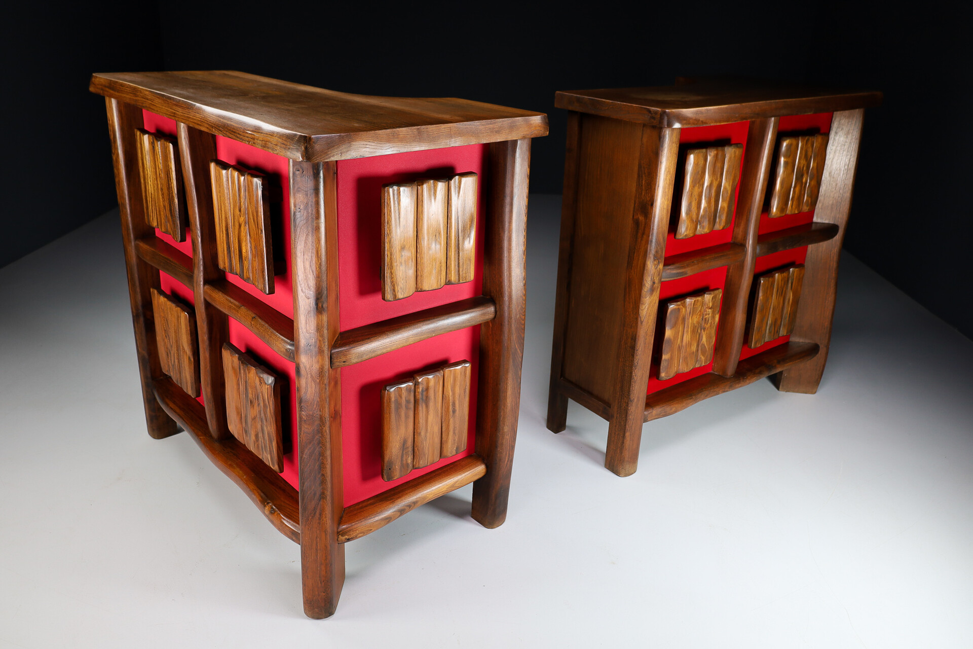 Mid century modern Oak Brutalist Bar / entree desk , France 1950 Mid-20th century