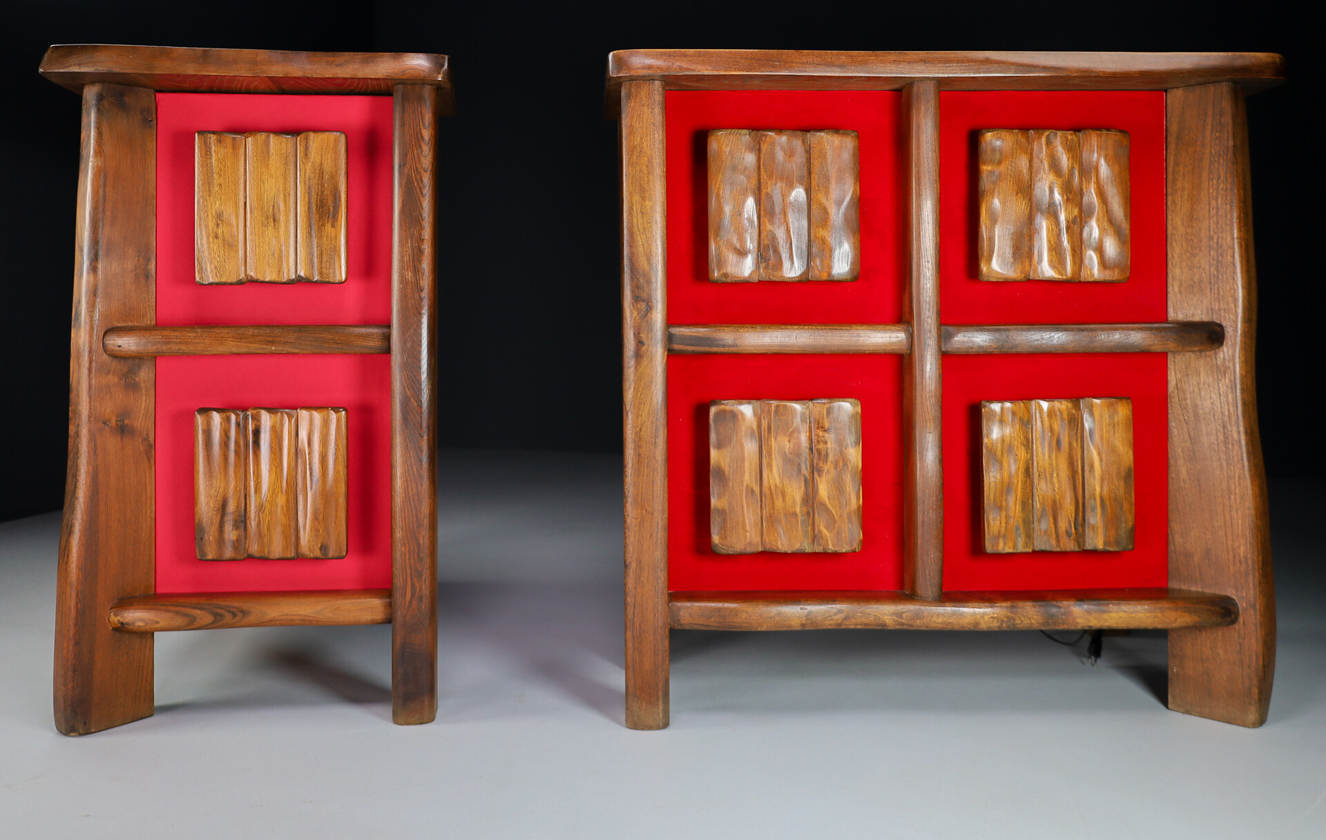 Mid century modern Oak Brutalist Bar / entree desk , France 1950 Mid-20th century