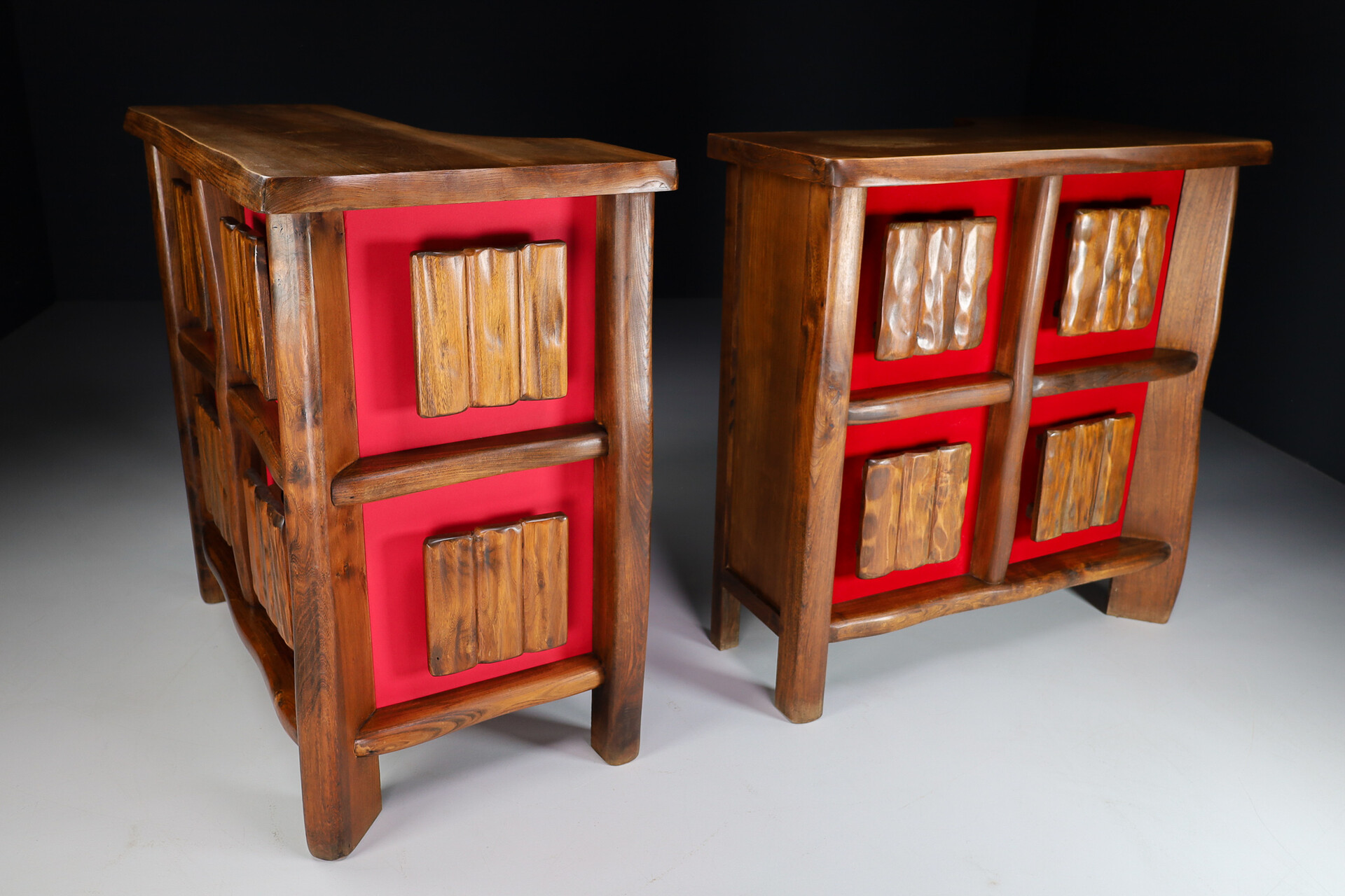 Mid century modern Oak Brutalist Bar / entree desk , France 1950 Mid-20th century