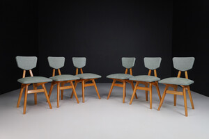 Mid century modern Oak Dining Chairs by Pierre Cruège, France 1950s Mid-20th century