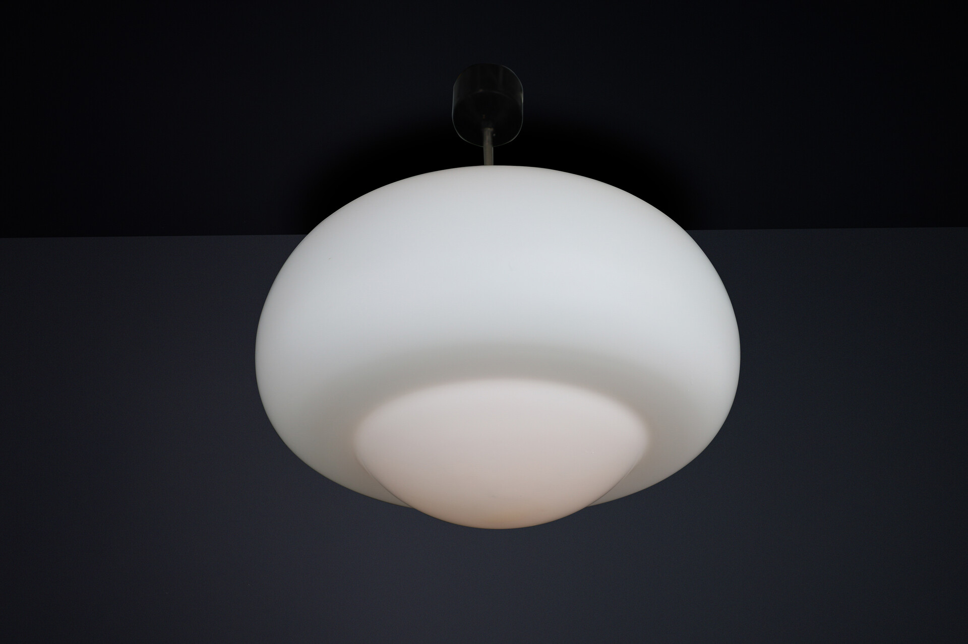 Mid century modern Opaline Glass Pendant Lamp, Czechoslovakia, 1960s Mid-20th century