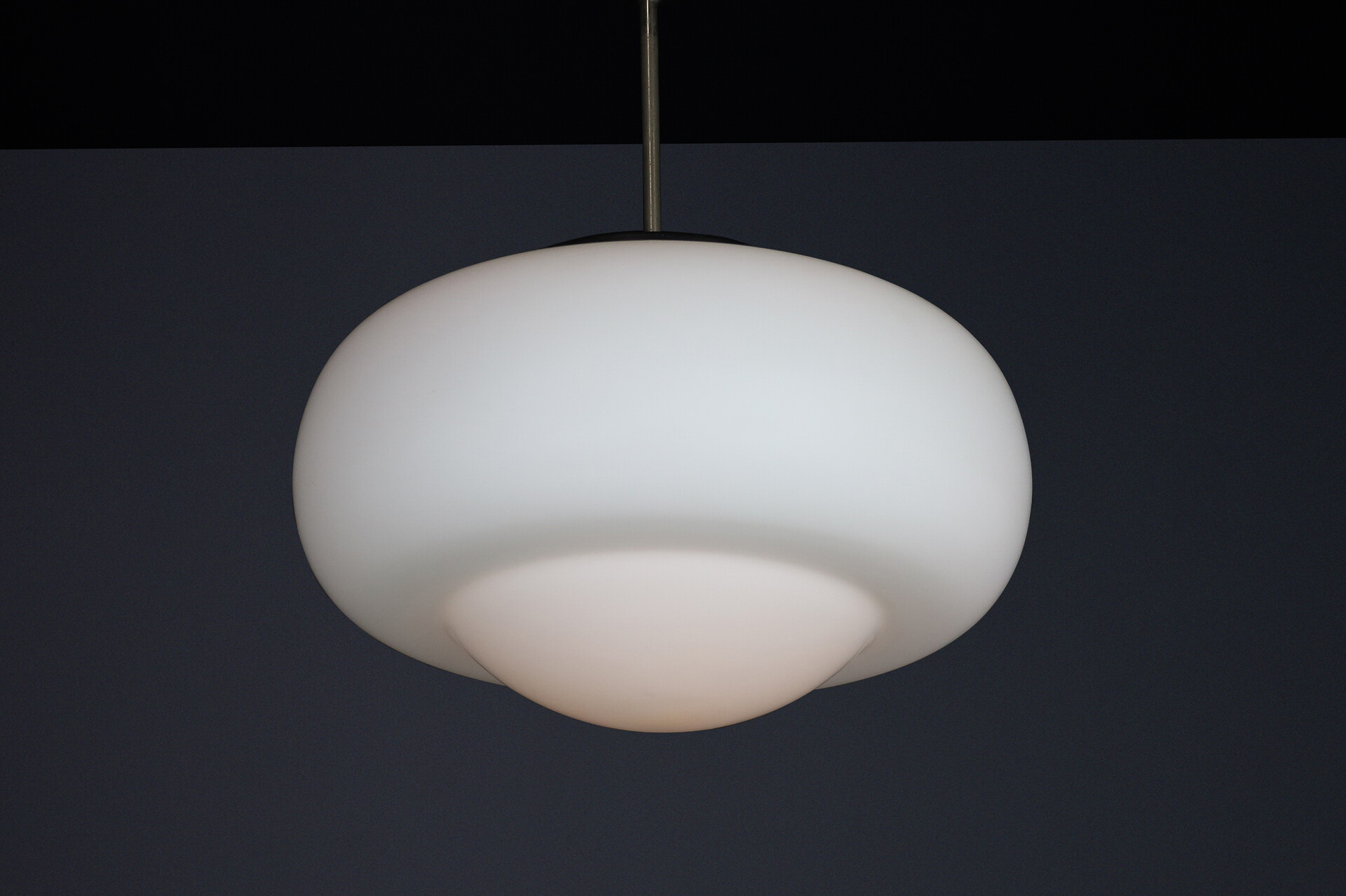 Mid century modern Opaline Glass Pendant Lamp, Czechoslovakia, 1960s Mid-20th century