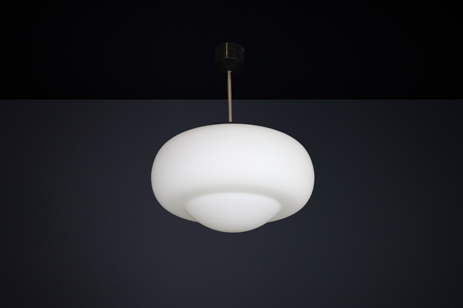 Mid century modern Opaline Glass Pendant Lamp, Czechoslovakia, 1960s Mid-20th century