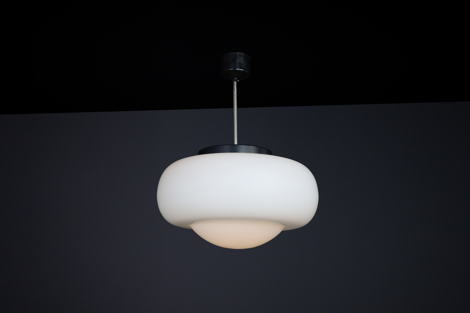 Mid century modern Opaline Glass Pendant Lamp, Czechoslovakia, 1960s Mid-20th century