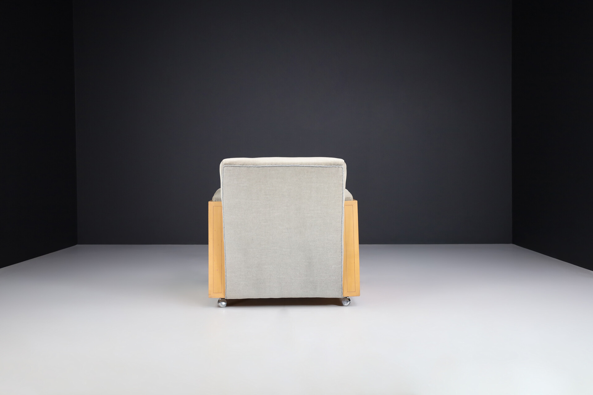 Mid century modern Original Bleu Velvet lounge chairs , The Netherlands 1940s Mid-20th century