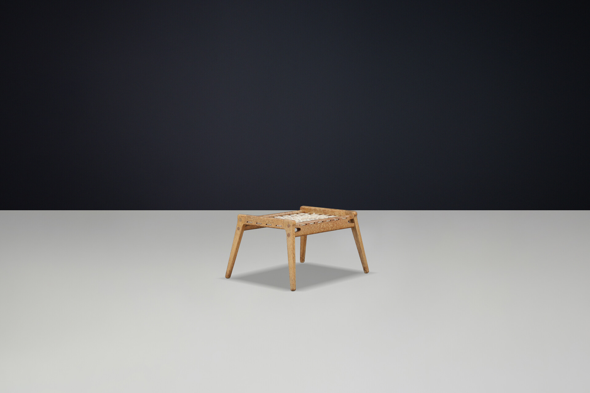 Mid century modern Patinated oak hunting stool, Germany 1960s Mid-20th century