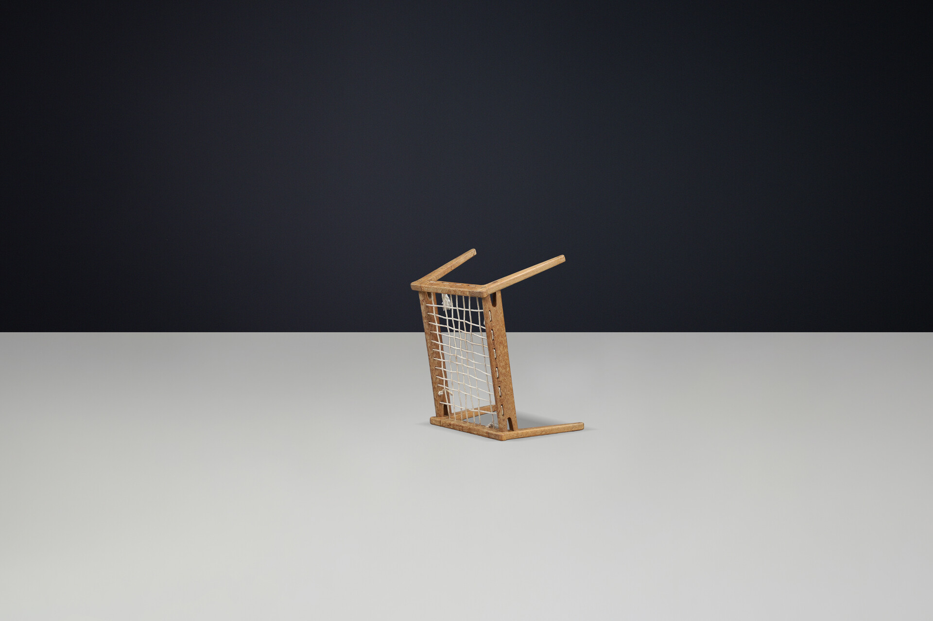 Mid century modern Patinated oak hunting stool, Germany 1960s Mid-20th century