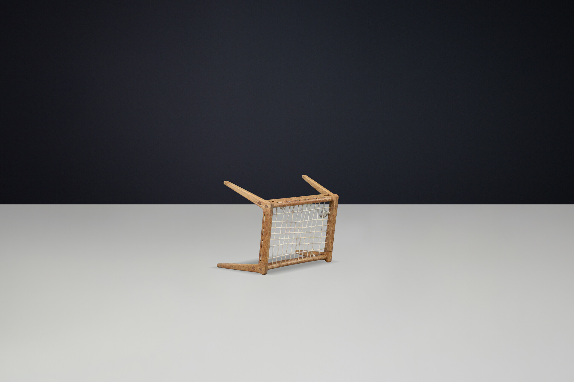 Mid century modern Patinated oak hunting stool, Germany 1960s Mid-20th century