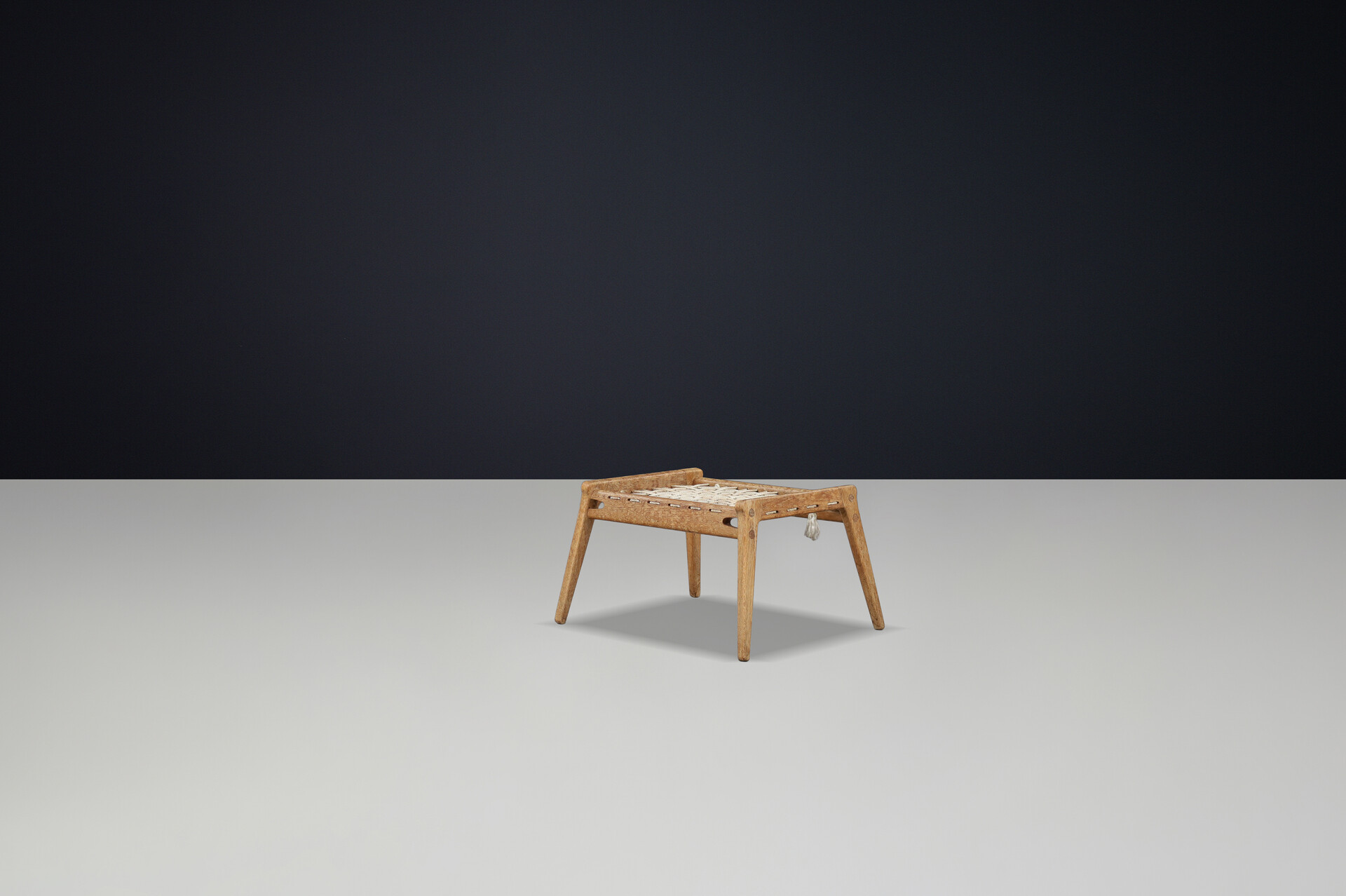 Mid century modern Patinated oak hunting stool, Germany 1960s Mid-20th century