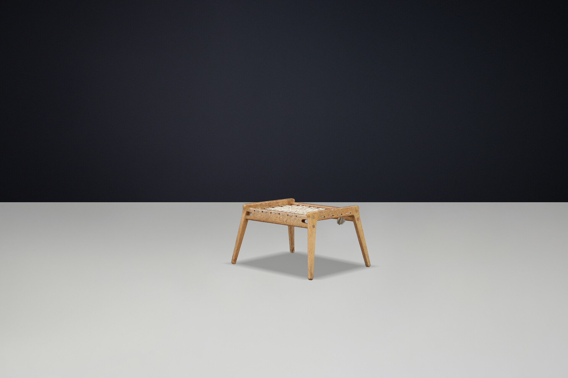 Mid century modern Patinated oak hunting stool, Germany 1960s Mid-20th century