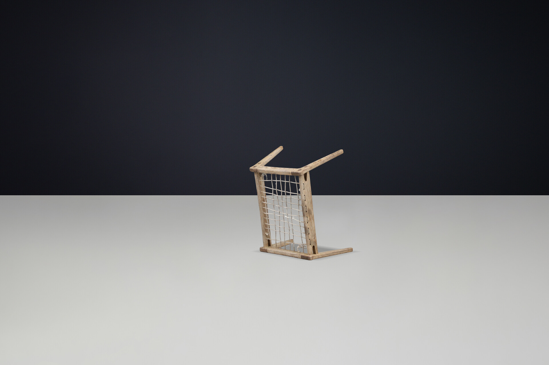 Mid century modern Patinated oak hunting stool, Germany 1960s Mid-20th century