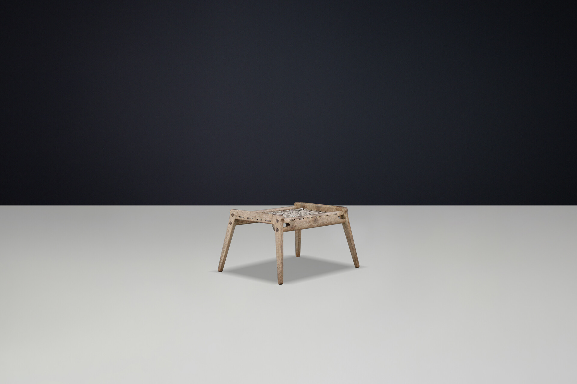 Mid century modern Patinated oak hunting stool, Germany 1960s Mid-20th century