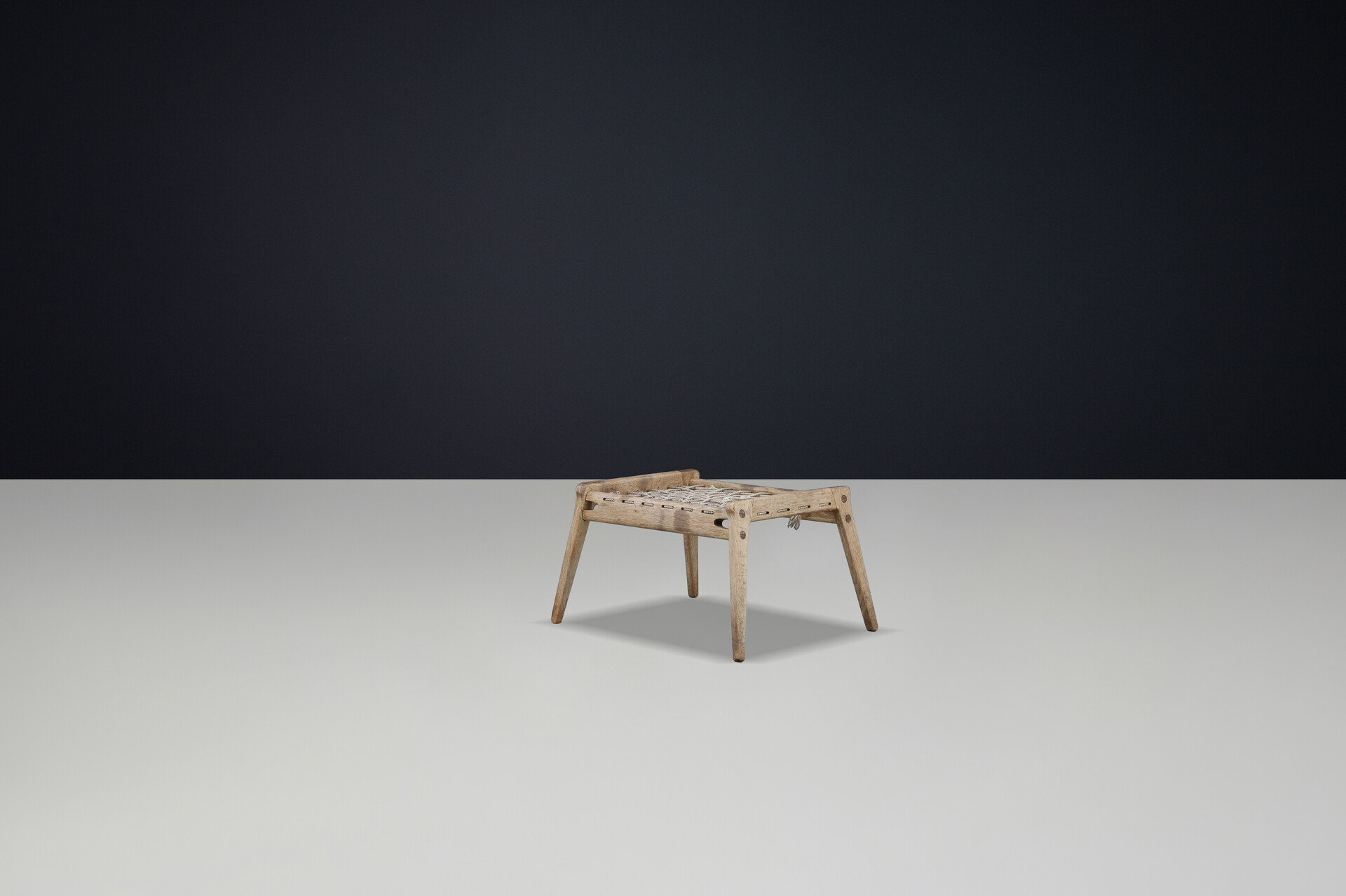 Mid century modern Patinated oak hunting stool, Germany 1960s Mid-20th century