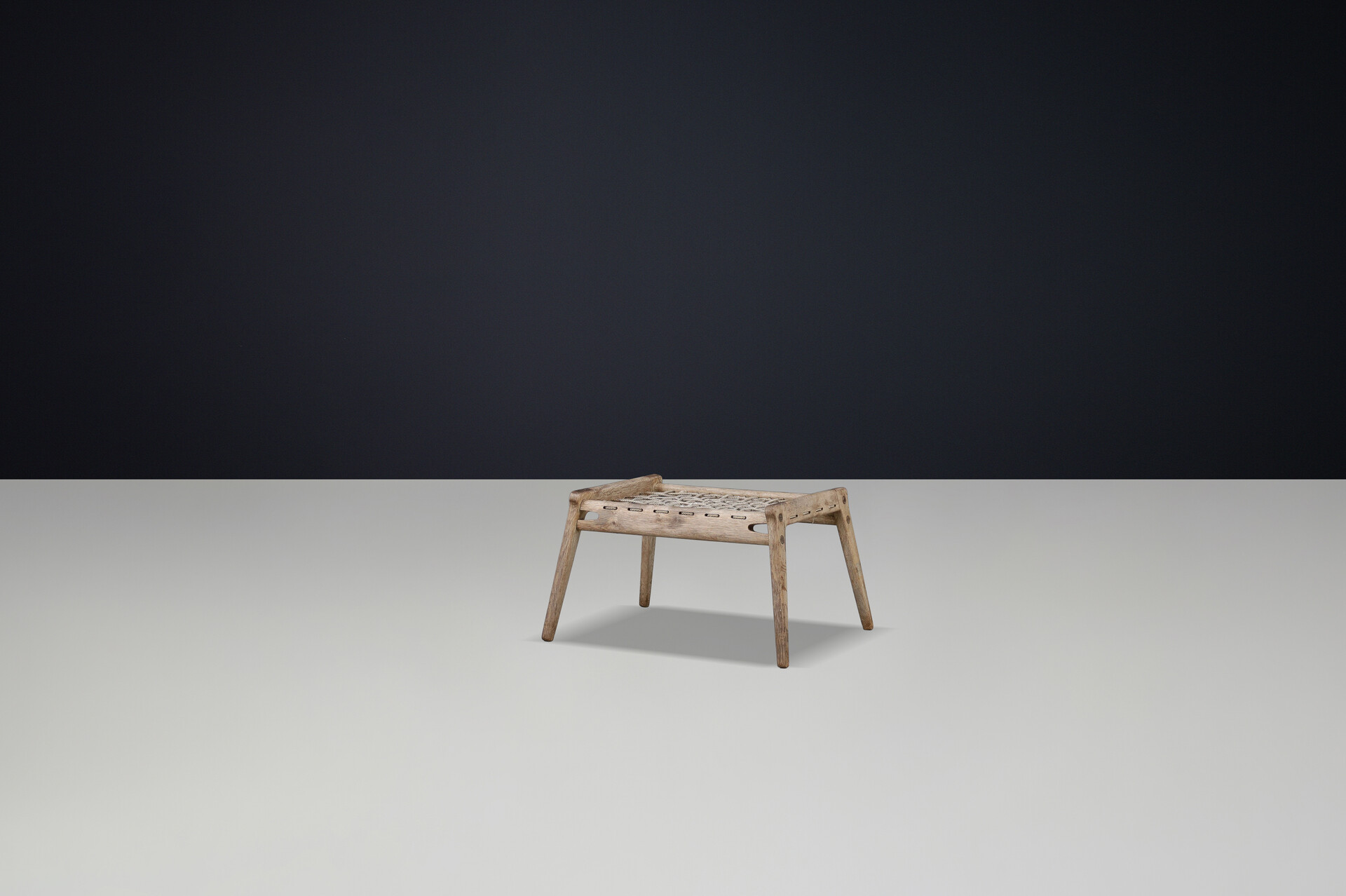 Mid century modern Patinated oak hunting stool, Germany 1960s Mid-20th century