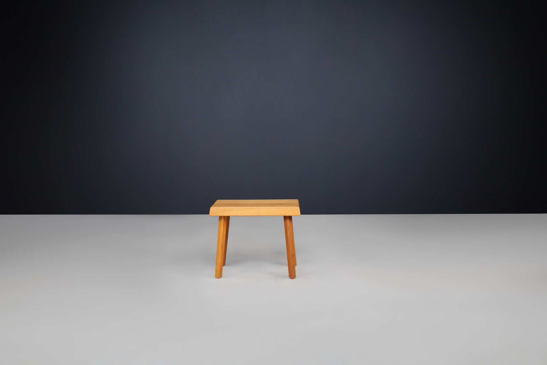 Mid century modern Pierre Chapo (attributed) stool in solid Elm, France 1960s Mid-20th century