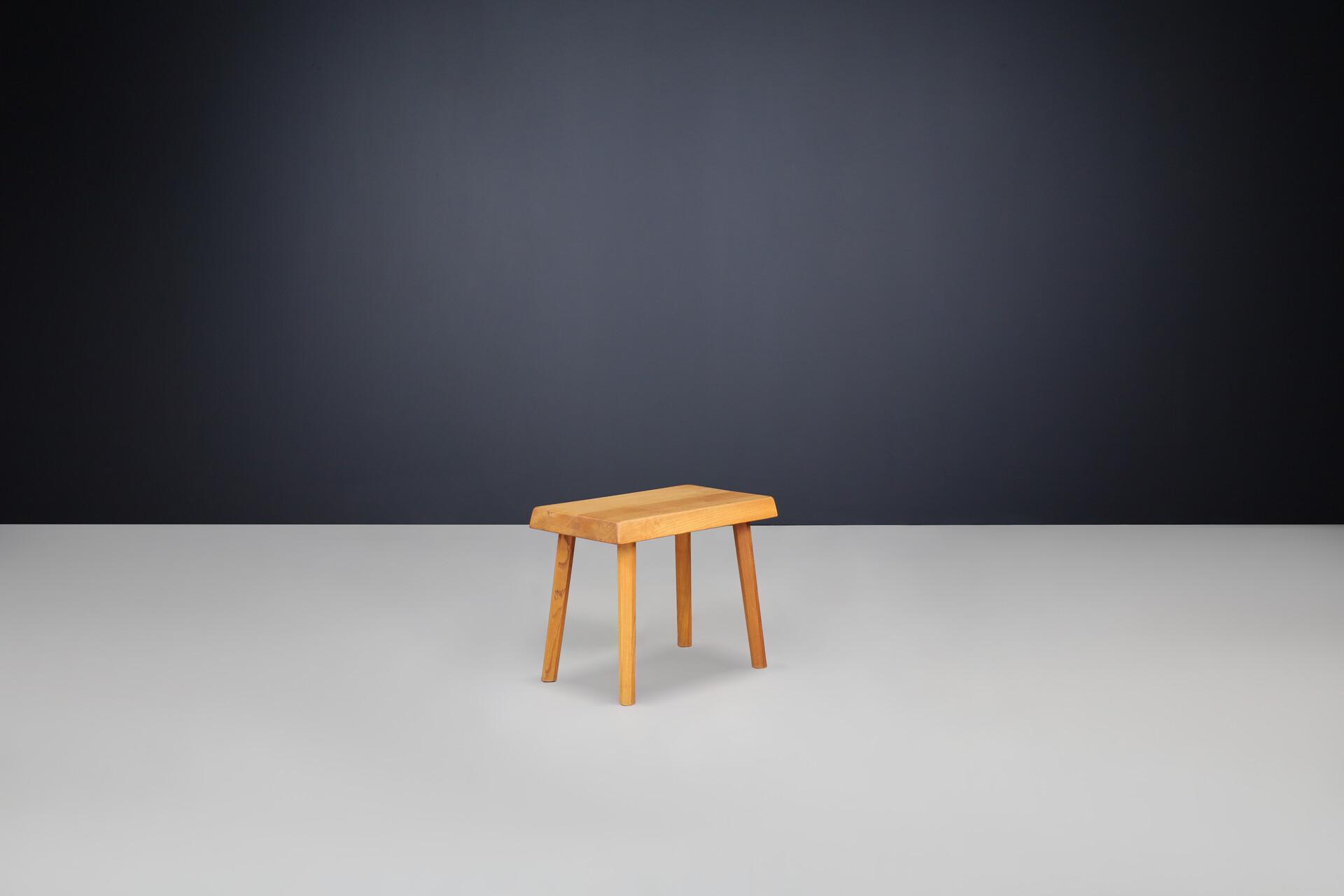 Mid century modern Pierre Chapo (attributed) stool in solid Elm, France 1960s Mid-20th century