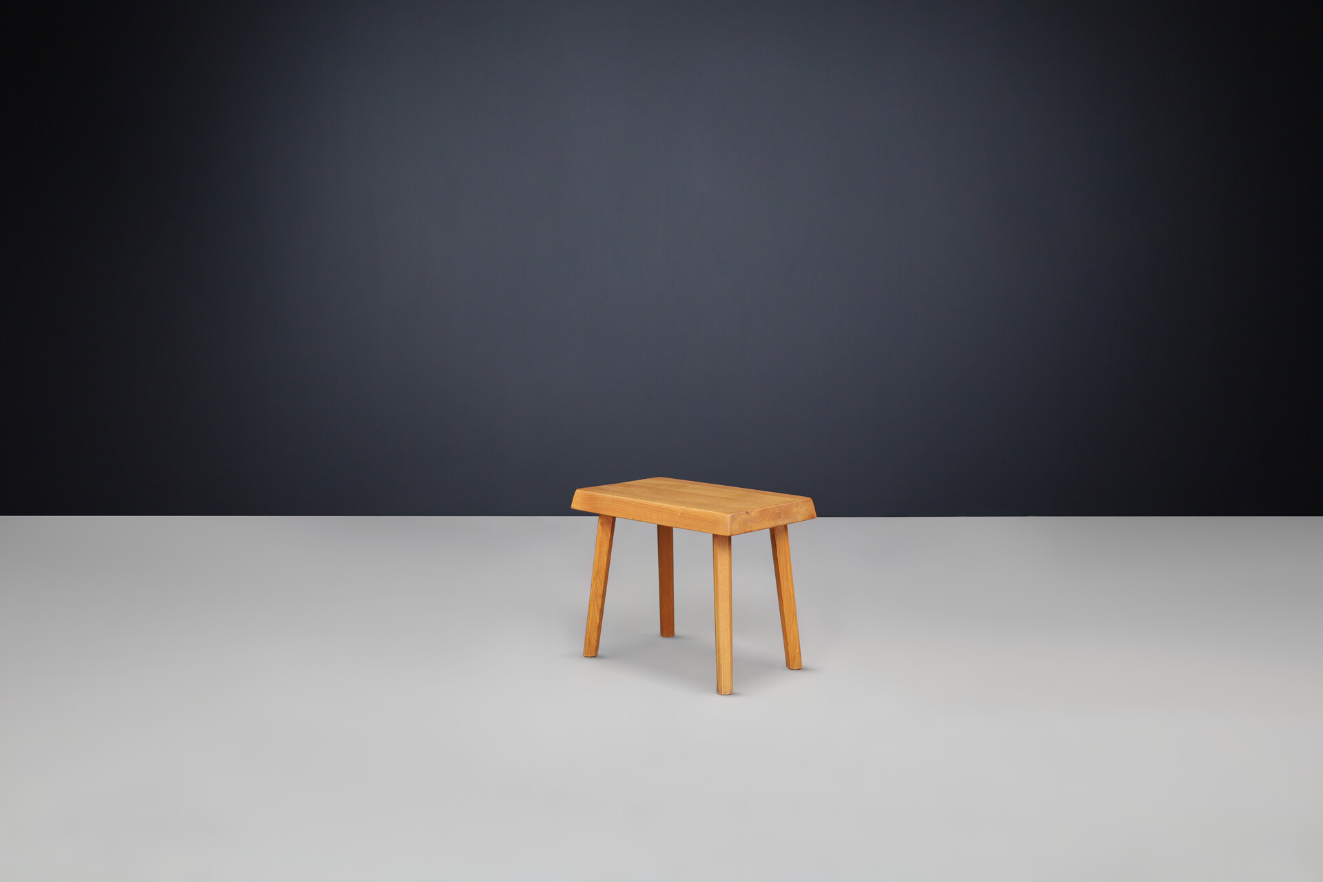 Mid century modern Pierre Chapo (attributed) stool in solid Elm, France 1960s Mid-20th century
