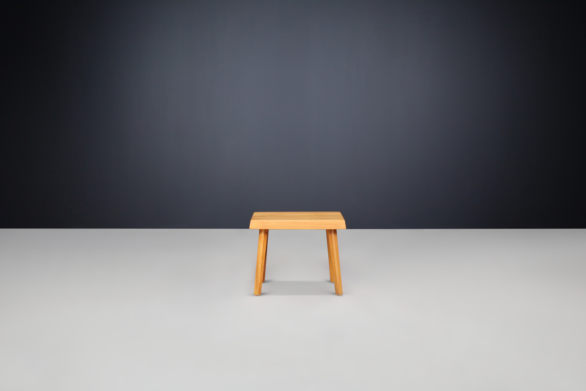 Mid century modern Pierre Chapo (attributed) stool in solid Elm, France 1960s Mid-20th century