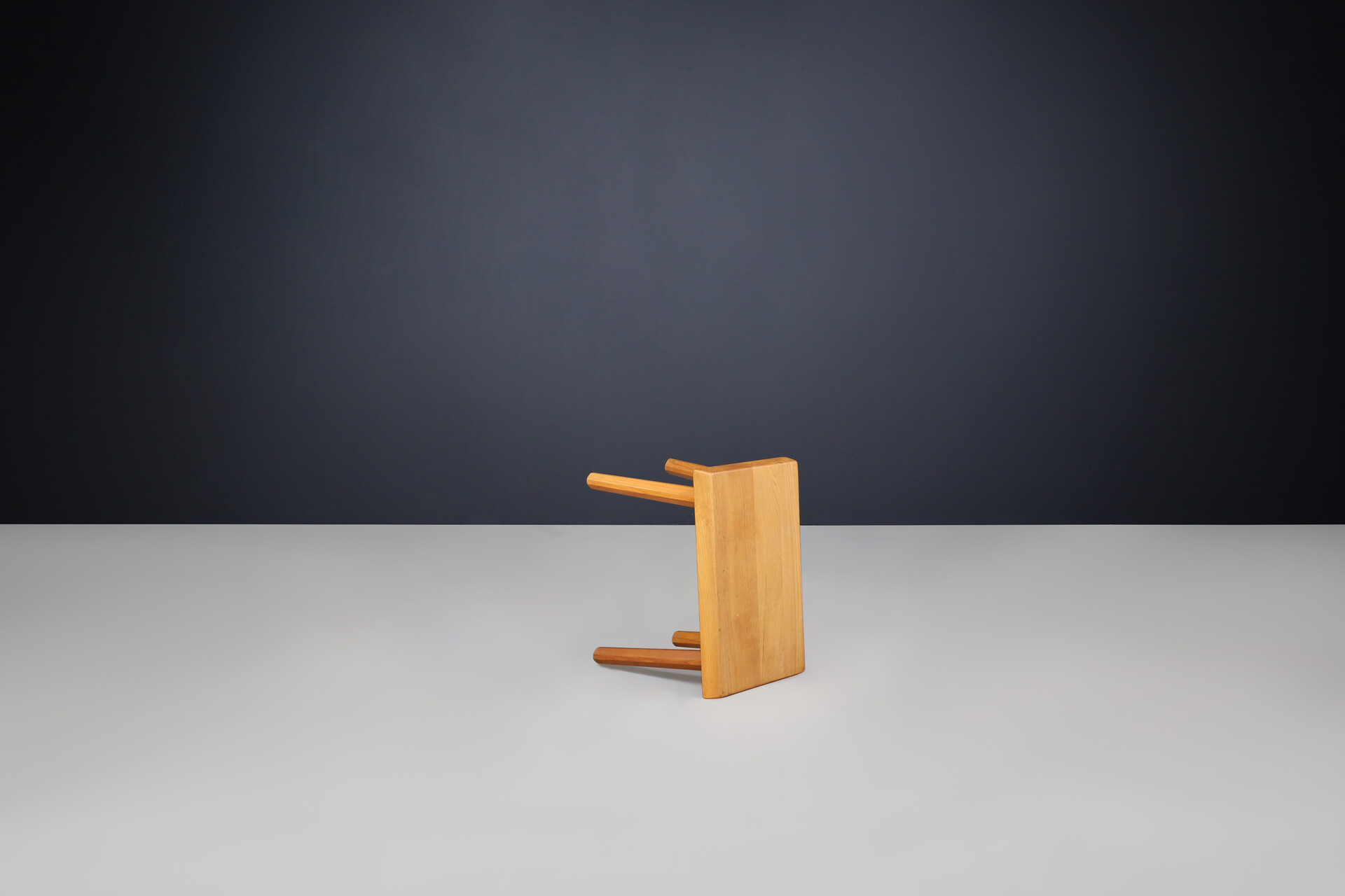 Mid century modern Pierre Chapo (attributed) stool in solid Elm, France 1960s Mid-20th century