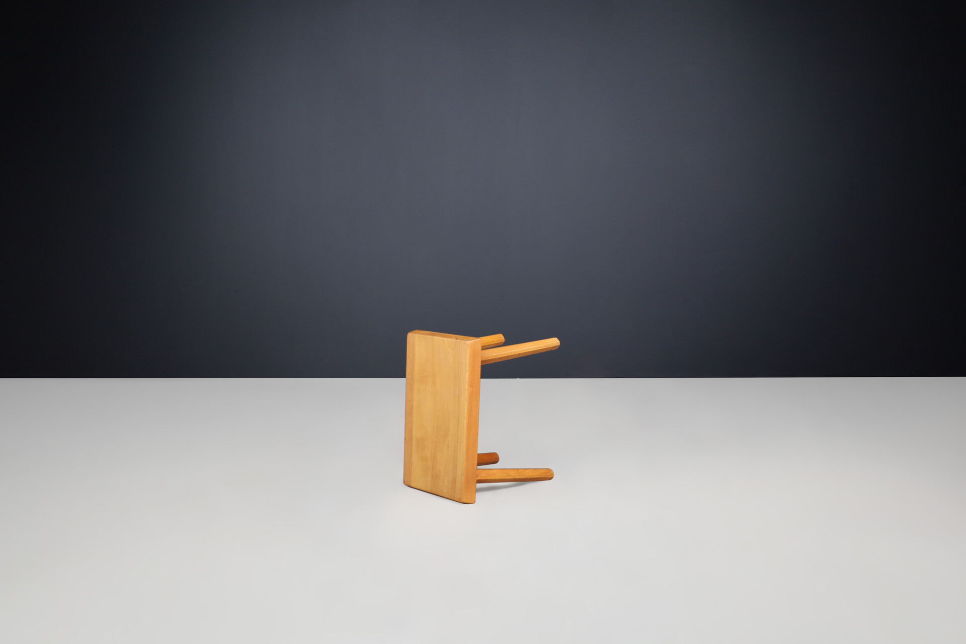 Mid century modern Pierre Chapo (attributed) stool in solid Elm, France 1960s Mid-20th century