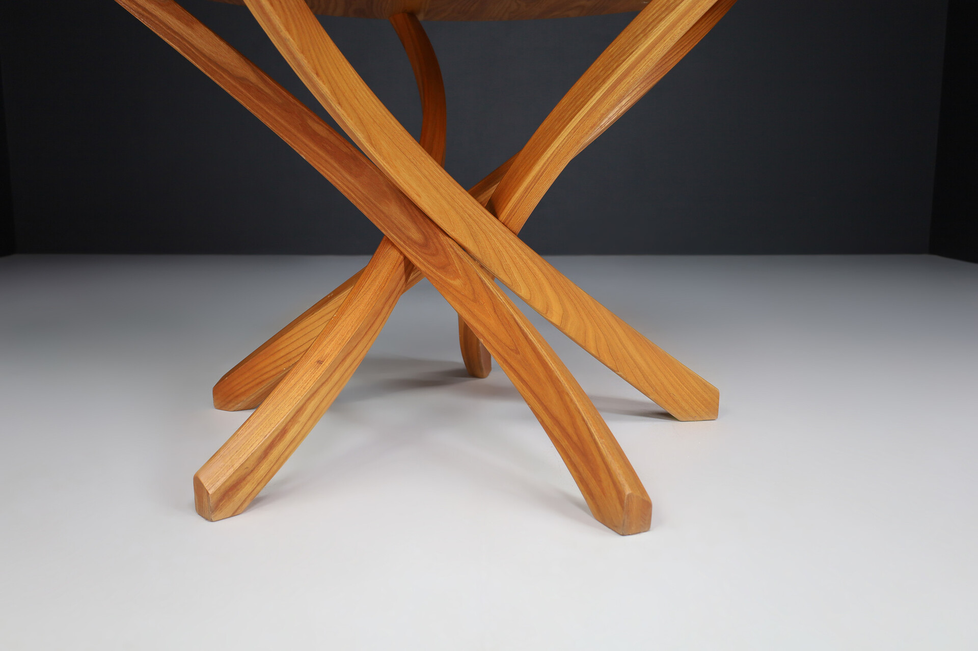 Mid century modern Pierre Chapo Style centre or dining table In Elm, France 1970s Mid-20th century