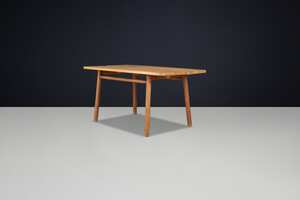 Mid century modern Pierre Gautier-Delaye Dining Table in Solid Beechwood, France, 1950s Mid-20th century