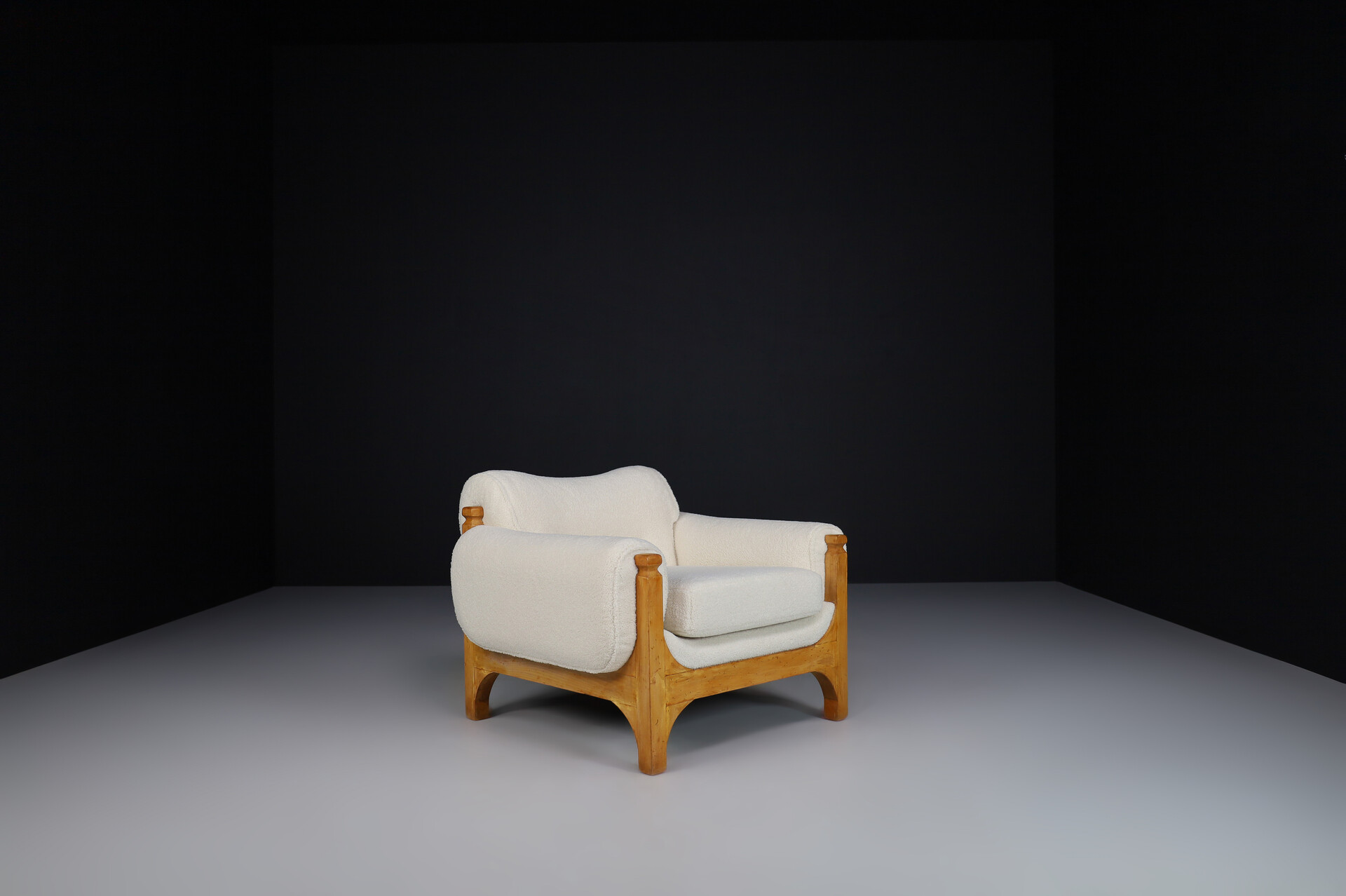 Mid century modern Pine and Teddy Lounge Chairs, Italy, 1960s Mid-20th century