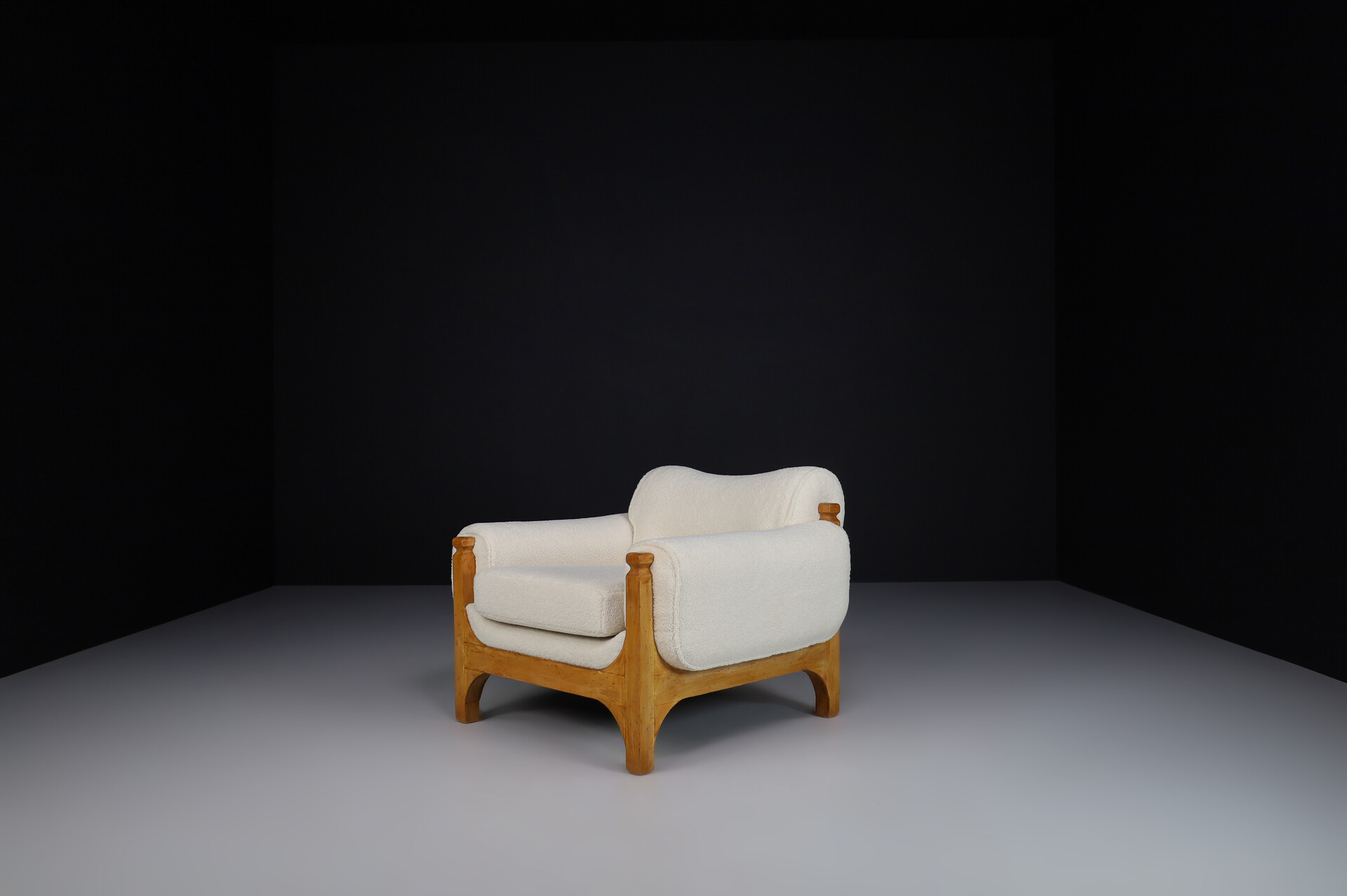 Mid century modern Pine and Teddy Lounge Chairs, Italy, 1960s Mid-20th century