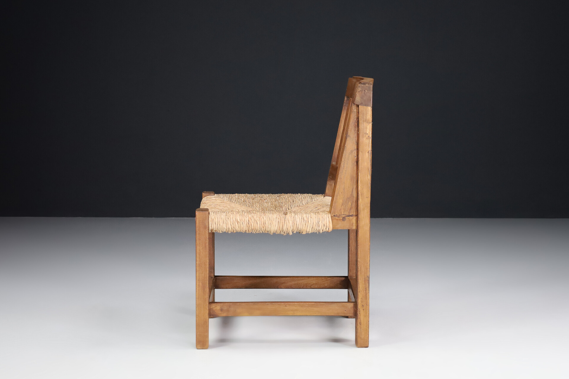 Mid century modern PINE AND WICKER CHAIRS FRANCE 1950S Mid-20th century