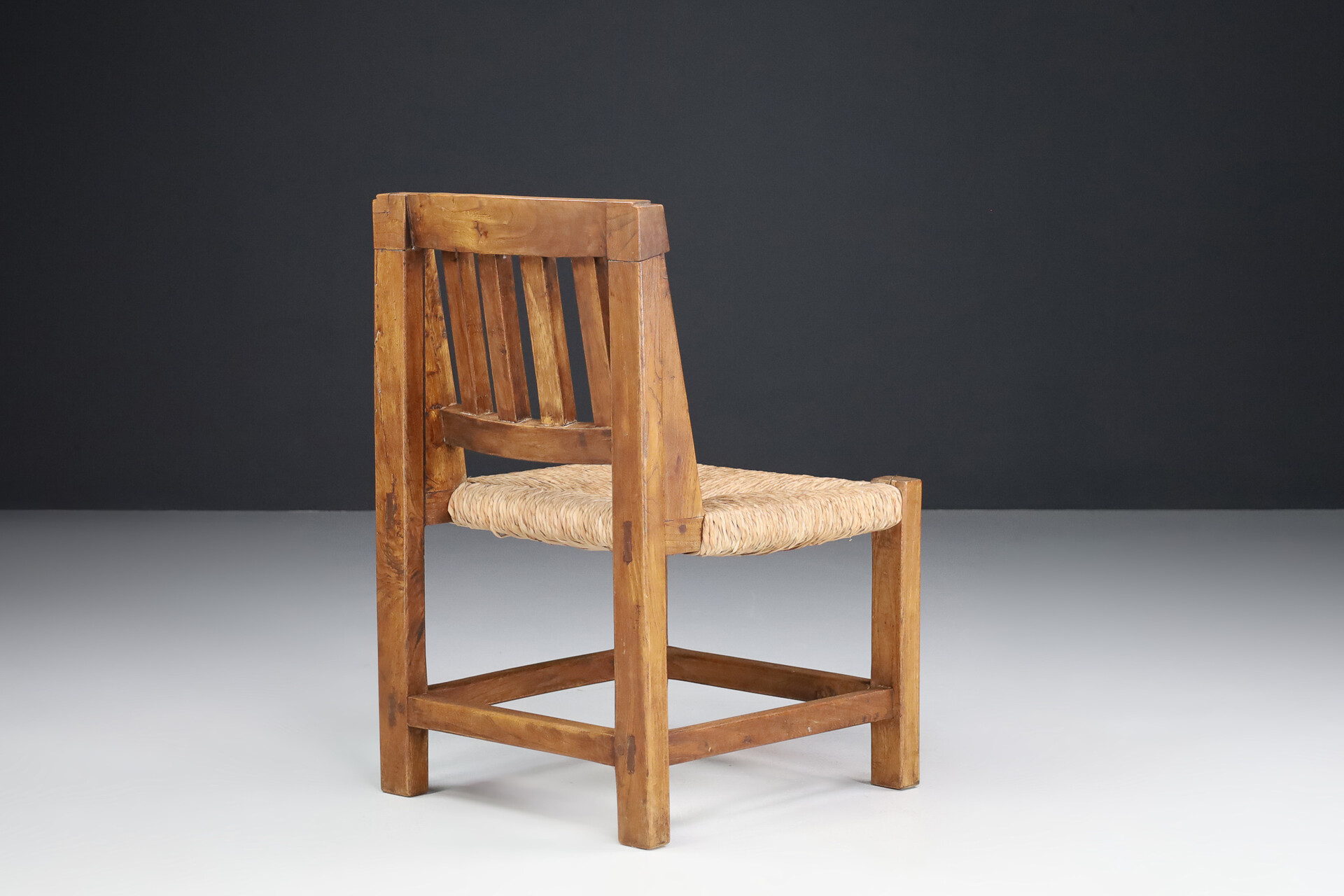 Mid century modern PINE AND WICKER CHAIRS FRANCE 1950S Mid-20th century